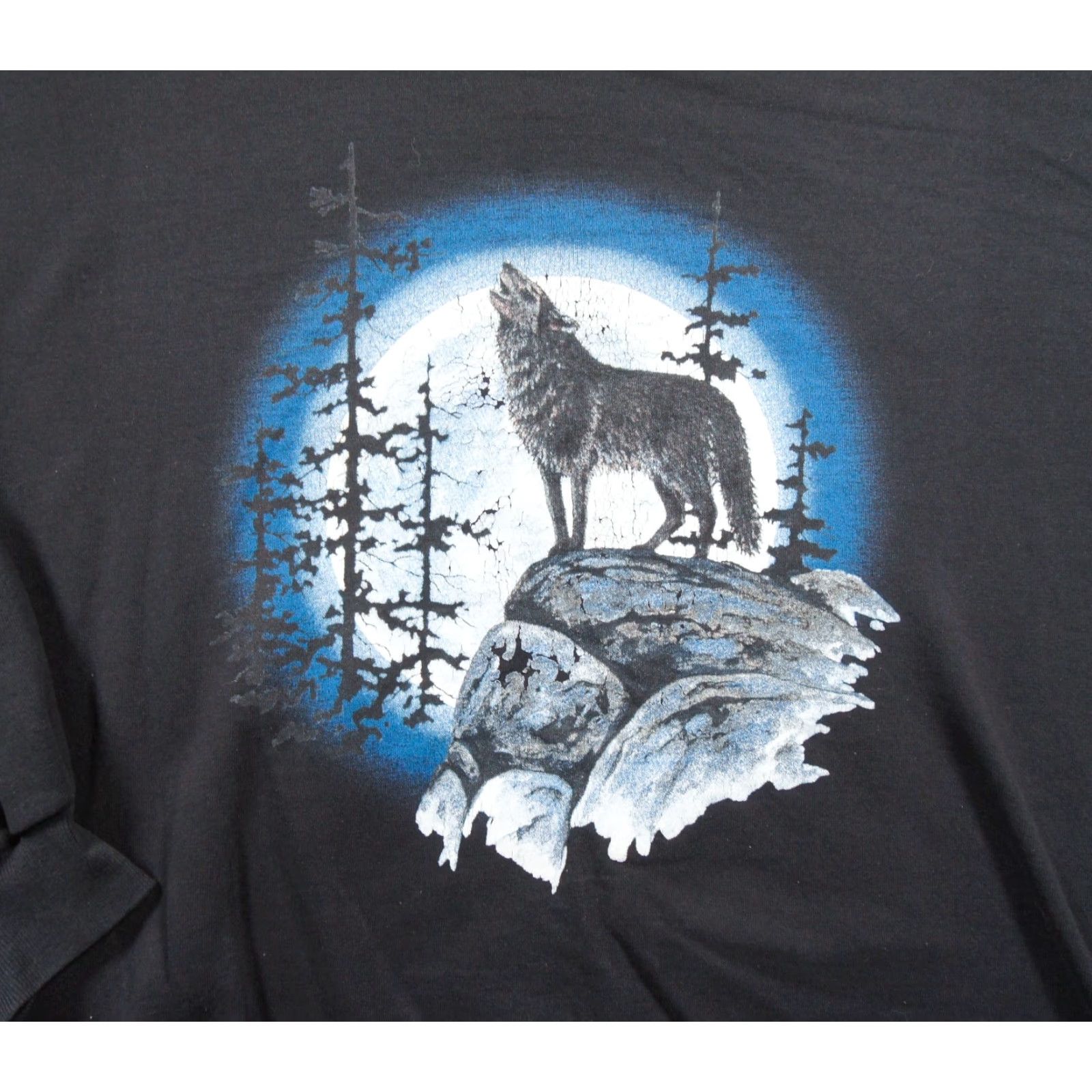 Hanes VINTAGE Hanes Wolf Sweatshirt Mens 2XL Black Crewneck Sweater Nature Animals Adult Sweatshirt Size US XXL / EU 58 / 5 - 2 Thumbnail
