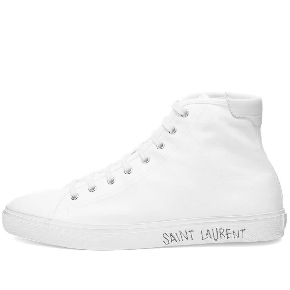 Saint Laurent Paris o1y0325 Logo Hi-Top Sneakers in White Size US 7 / EU 40 - 1 Thumbnail