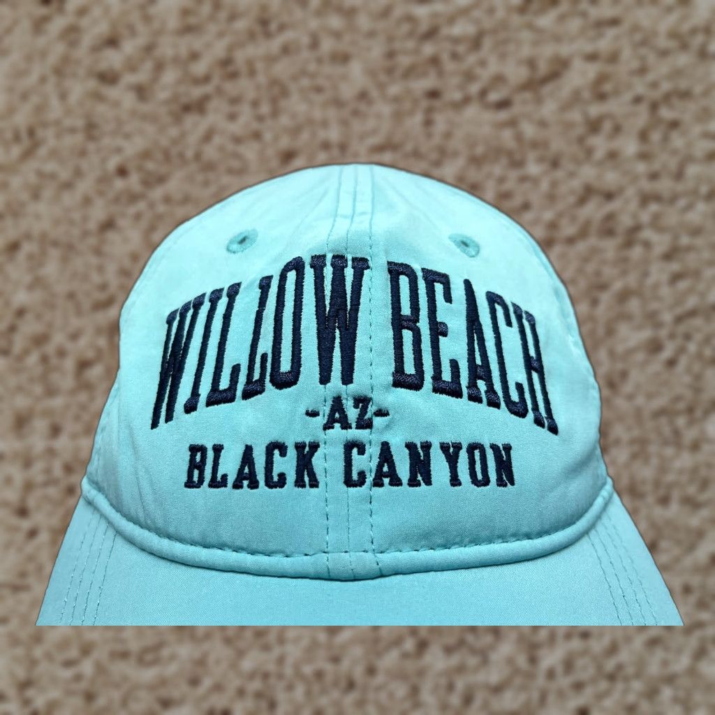 Vintage Willow Beach Black Canyon Staff Hat Cap Strap Back Adult One Size Blue Polyester Hat/Cap Men Adjustable Lightweight Baseball Cap Beach Outdoor Mens Size ONE SIZE - 1 Thumbnail