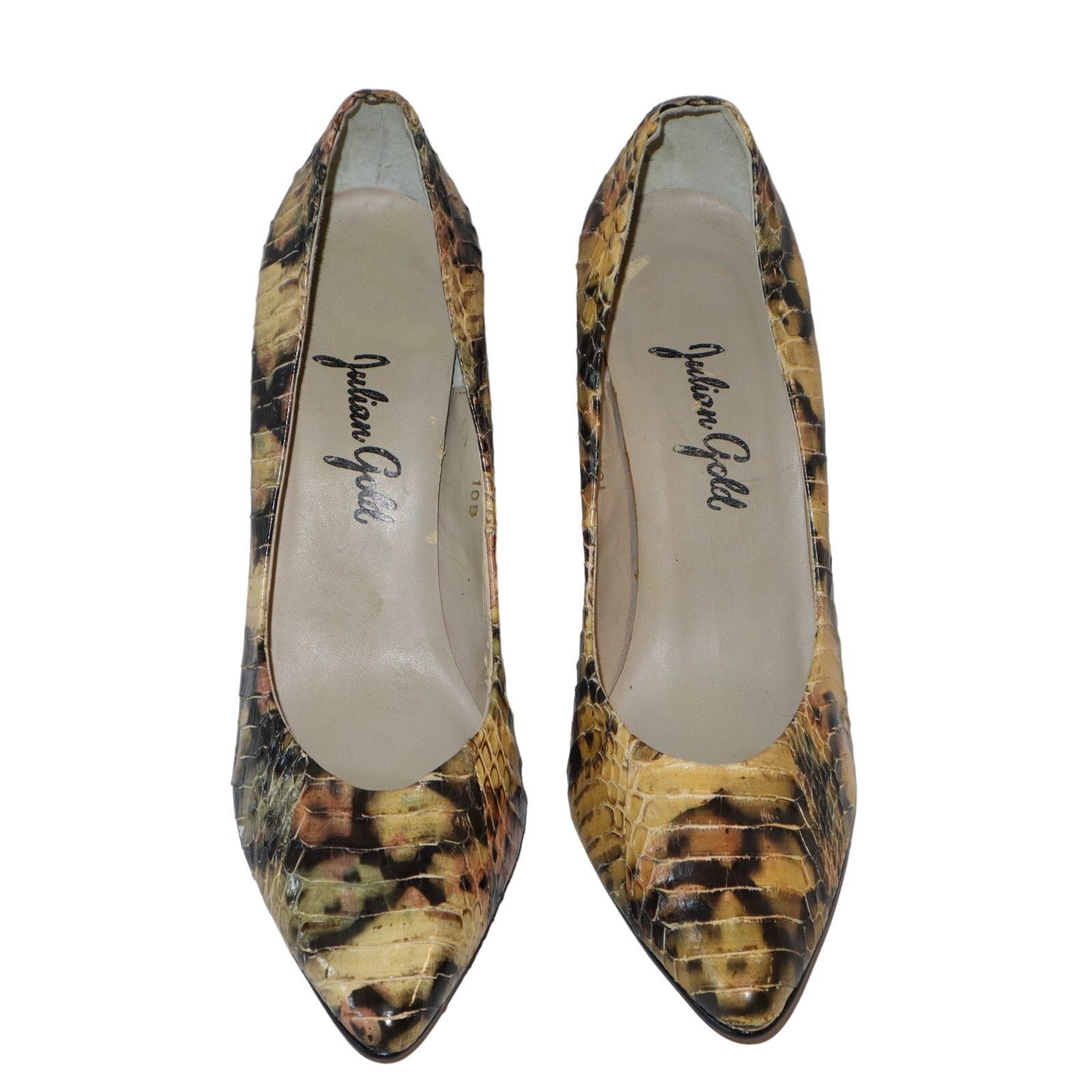Other Julian Gold Python/Snakeskin Stiletto Pumps Size 10 Size US 10 / IT 40 - 6 Thumbnail