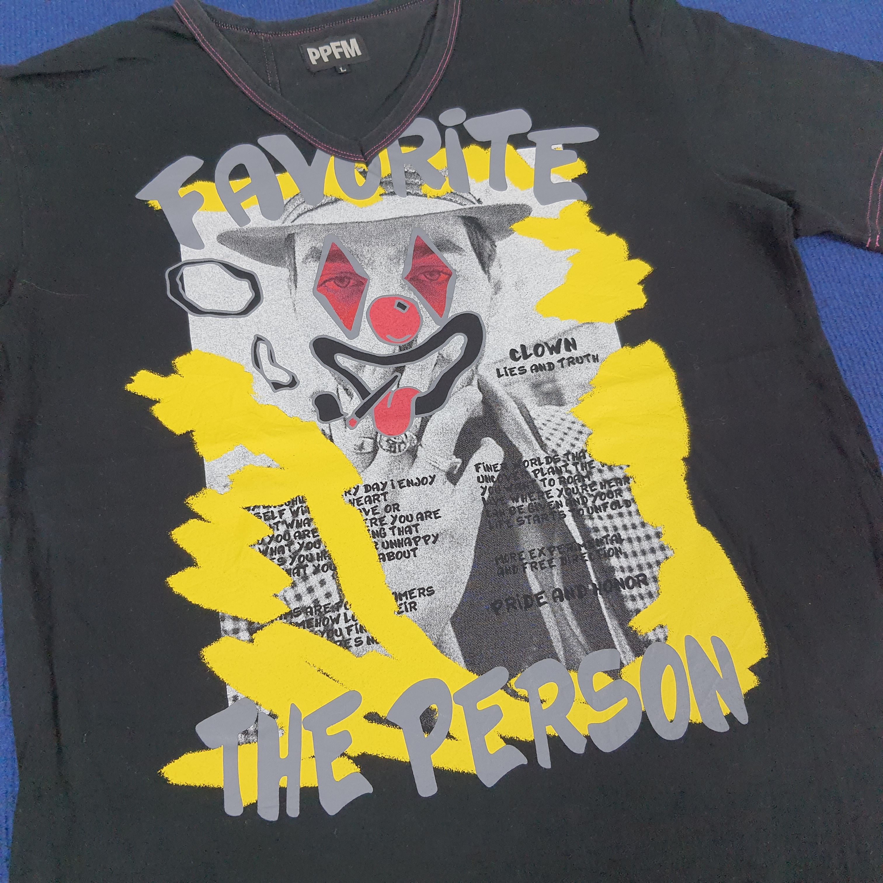 Japanese Brand Vintage PPFM Clown Favorite The Person V Neck Photo Tee Size US M / EU 48-50 / 2 - 2 Thumbnail