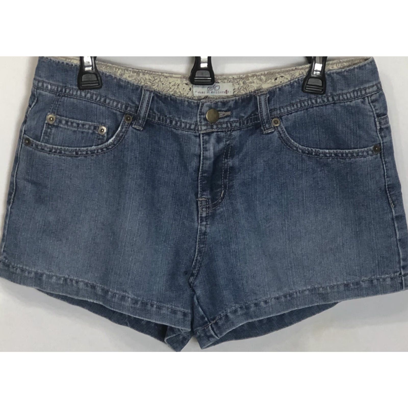 Vintage VINTAGE Wear It Declare It Blue Jean Shorts 31" Waist Mid Rise 90s Y2K Denim Shorts Women Juniors 11 Inseam 3" Cotton Blend Blue Size 24" / US 00 / IT 34 - 5 Thumbnail