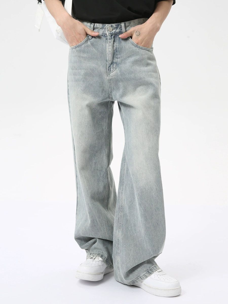 Jean American washed light blue straight loose jeans Size US 32 / EU 48 - 1 Thumbnail