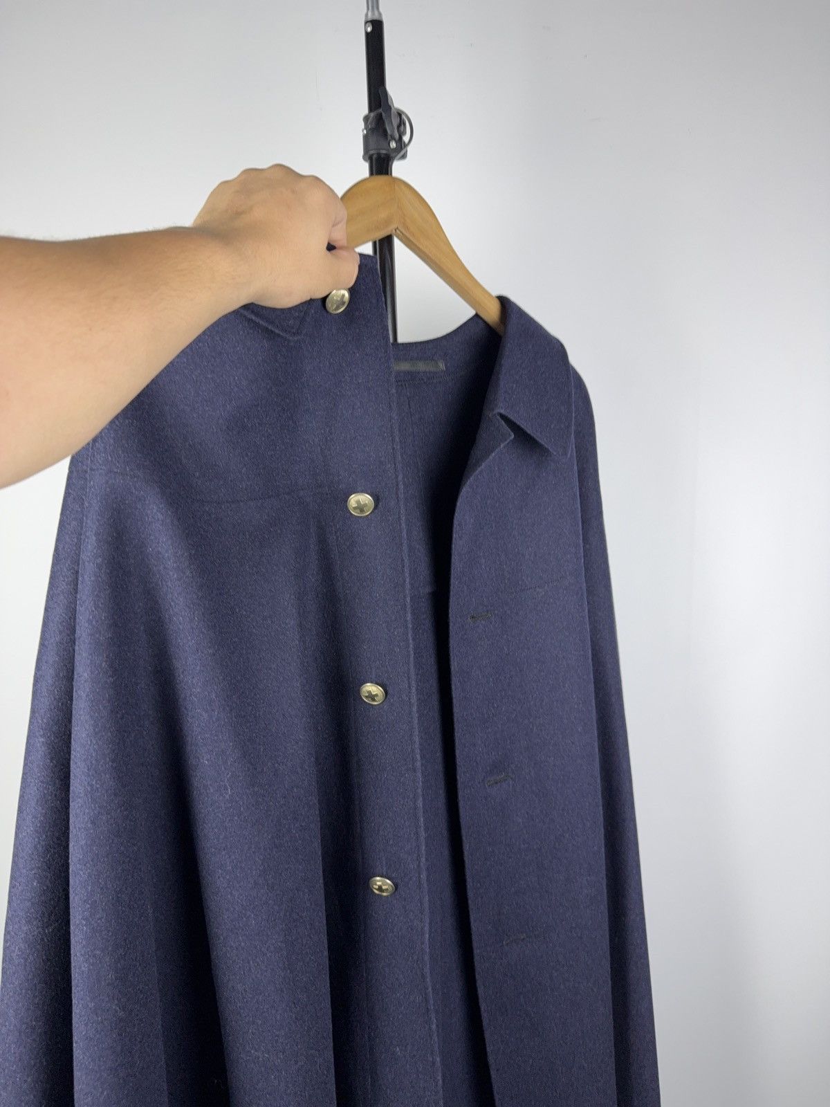 Vintage Vintage 80s Retro German Navy Wool Cape Coat Military Style Size US L / EU 52-54 / 3 - 8 Thumbnail