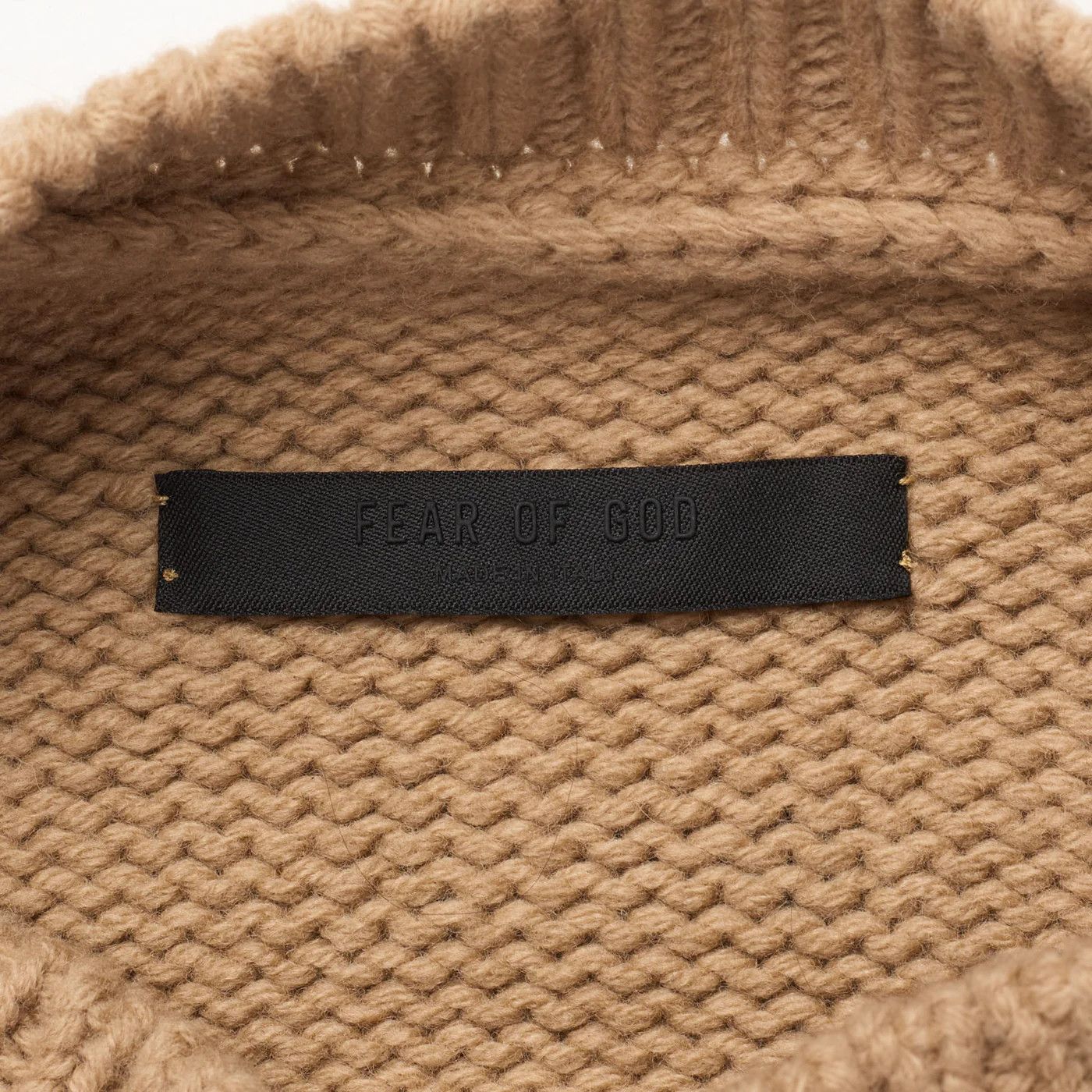 Fear of God FEAR OF GOD Camel Knit Overlapped Wool Sweater Size US L / EU 52-54 / 3 - 4 Thumbnail