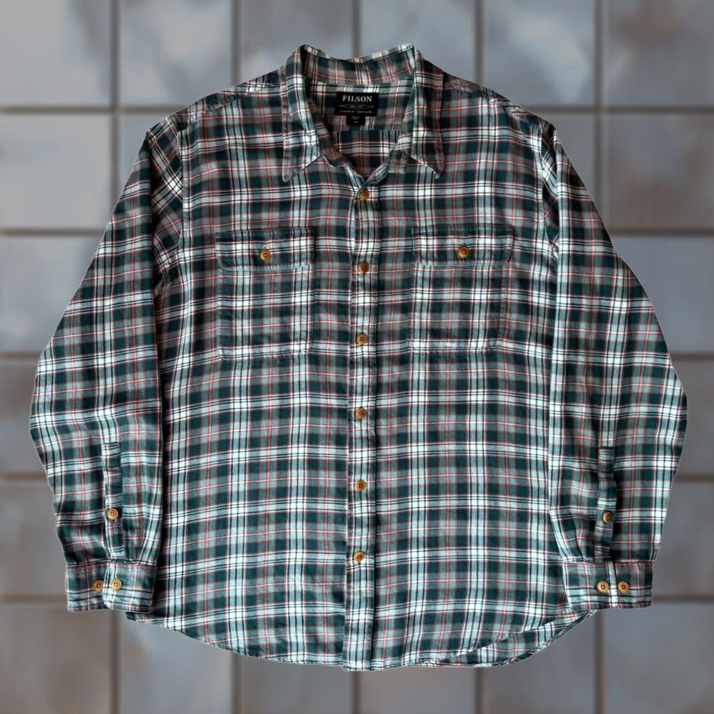 Filson Filson Scout Shirt 2XL Green Multicolor Cotton Flannel Workwear Mens Size US XXL / EU 58 / 5 - 1 Thumbnail