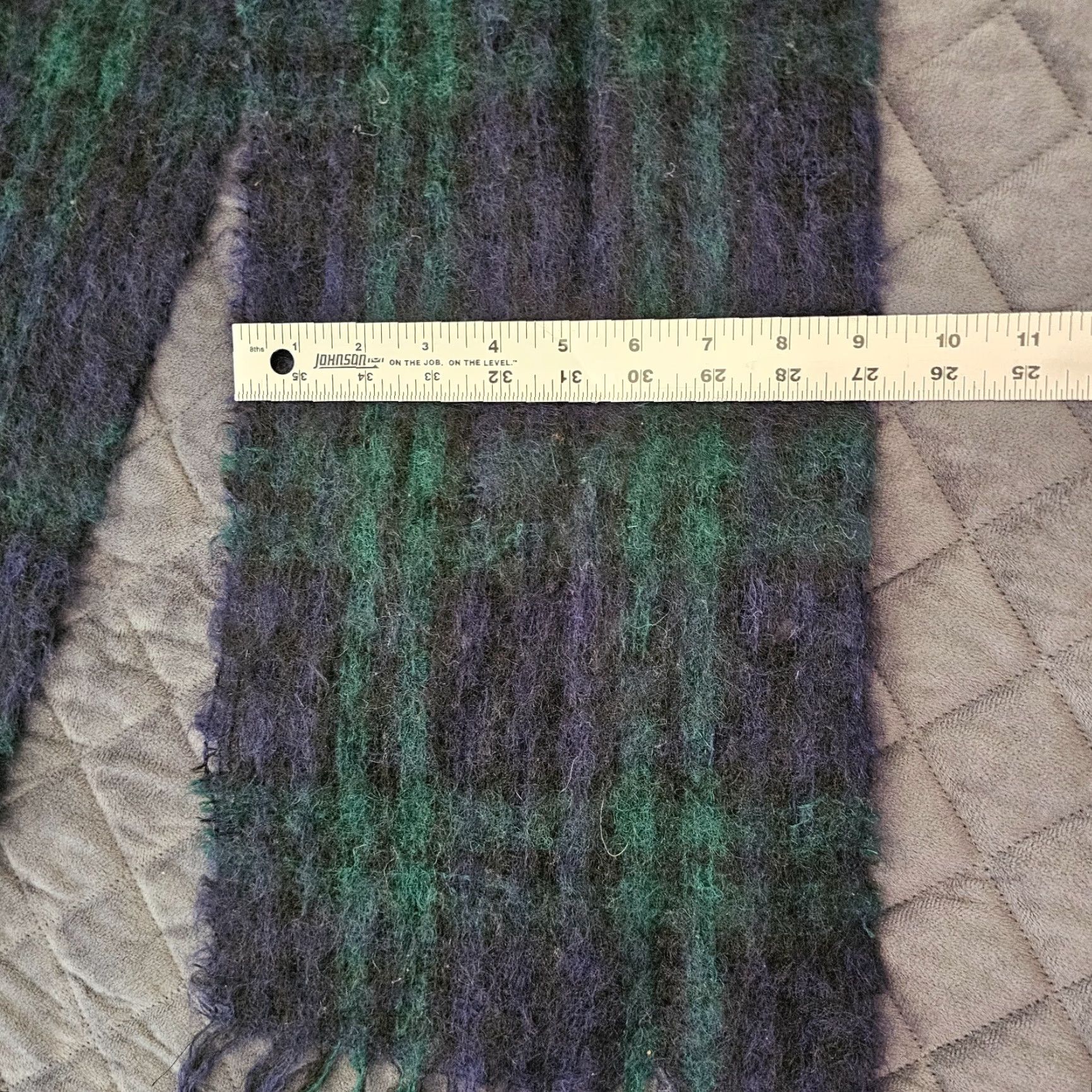 Vintage VINTAGE Kaufmann's Of Pittsburgh Scotland Scarf Green Blue Plaid Size ONE SIZE - 4 Thumbnail