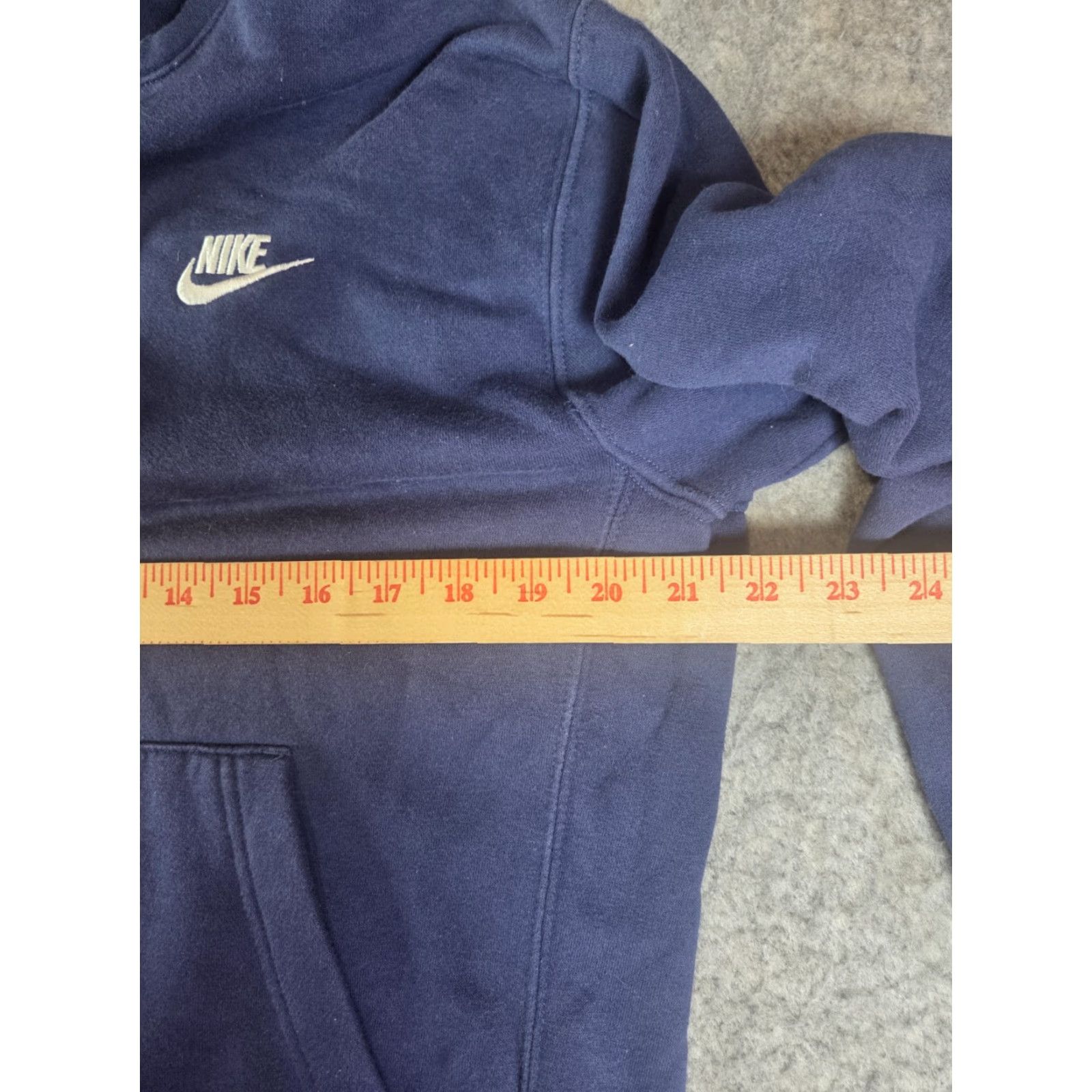 Nike Nike Men's Hoodie Sweatshirt SMALL Navy Blue Pullover Mini Swoosh Distressed Size US S / EU 44-46 / 1 - 6 Thumbnail