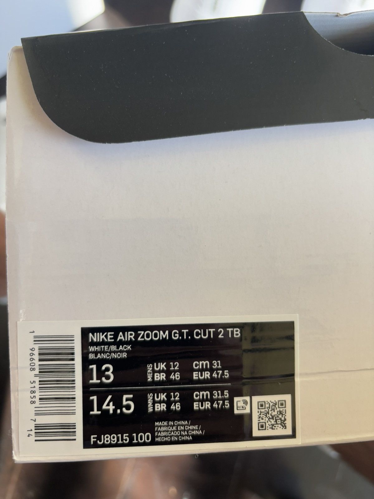 Nike Nike GT Cut 2 Black/White Brand New Size 13 Size US 13 / EU 46 - 7 Thumbnail