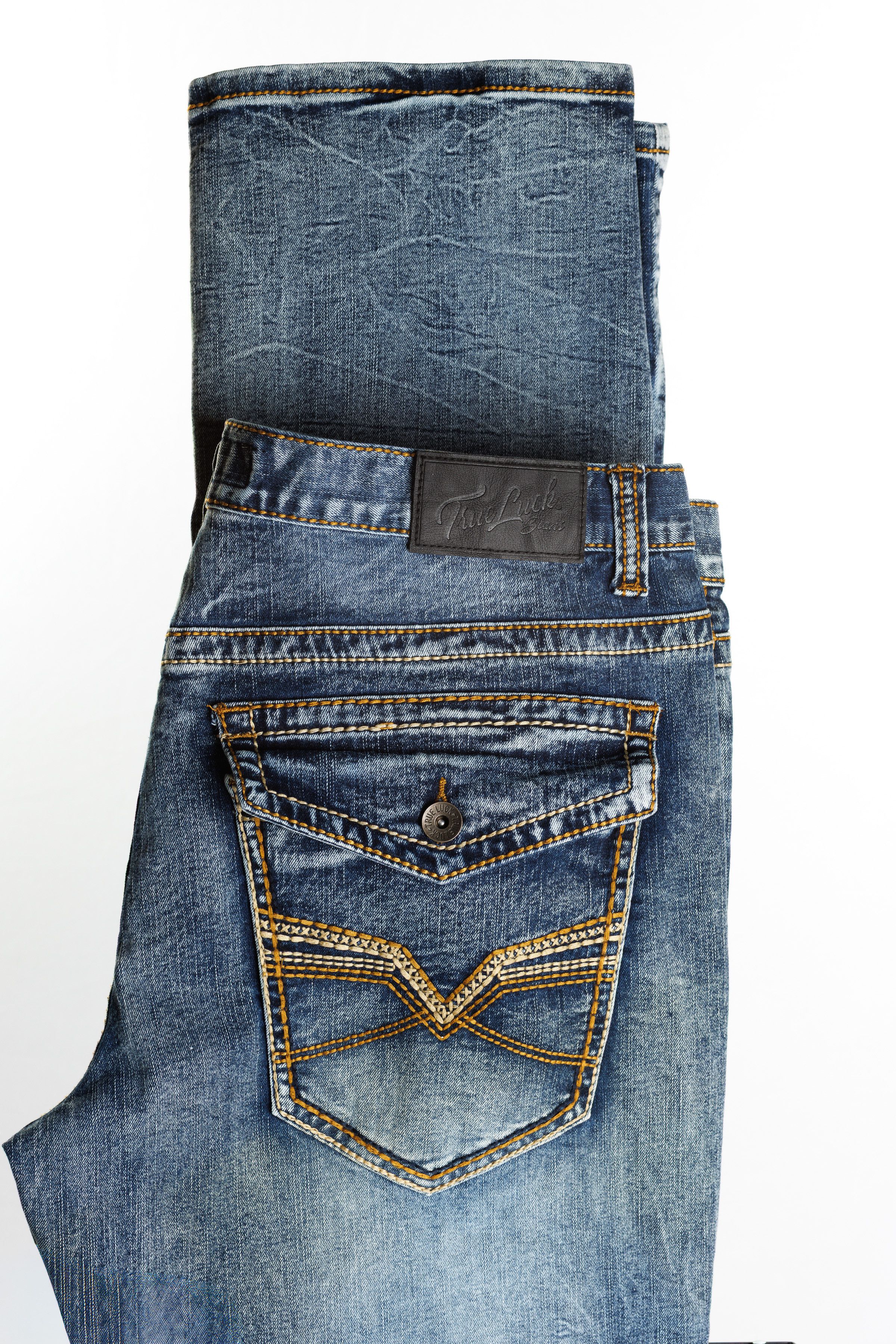 Other True Luck Jeans 38x32 – Medium Wash, Flap Pockets Size US 38 / EU 54 - 5 Thumbnail