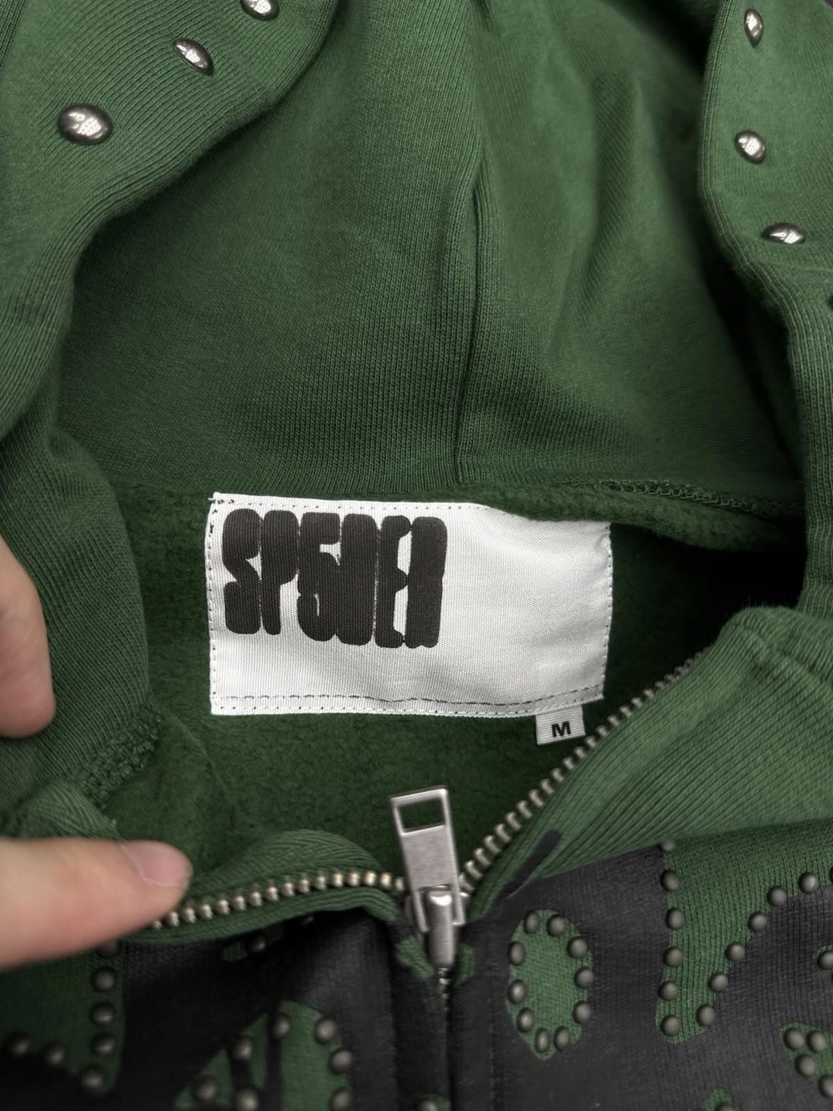 Sp5der Sp5der Worldwide Green Zip Up Studded Hoodie Size Medium Size US M / EU 48-50 / 2 - 5 Thumbnail