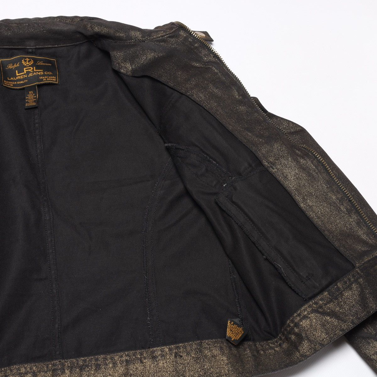 Ralph Lauren Ralph Lauren Jeans Co Bronze Brown Glitter jacket Biker Crop Size XS / US 0-2 / IT 36-38 - 13 Thumbnail