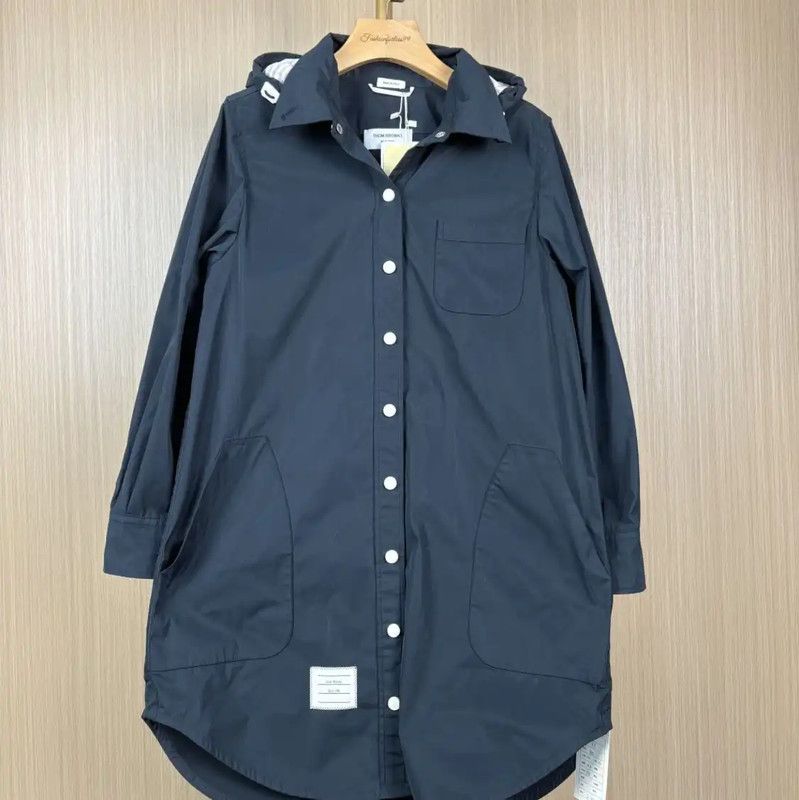Thom Browne Thom Browne Women's Black Polyester Raincoat 0089 Size L / US 10 / IT 46 - 1 Thumbnail