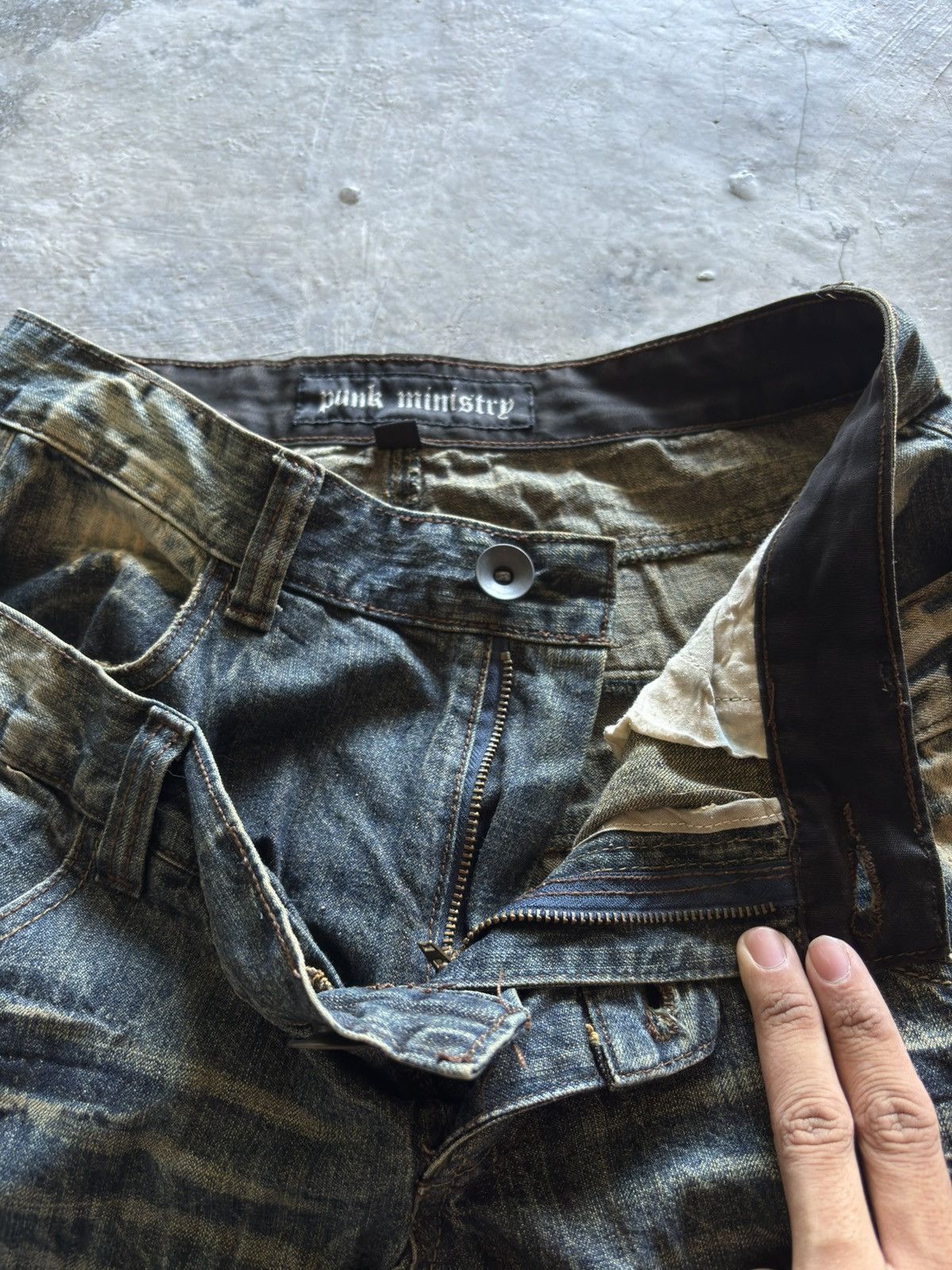 If Six Was Nine PUNK MINISTRY double waist crazy rusty wash japanese mudmax Size US 31 - 4 Thumbnail
