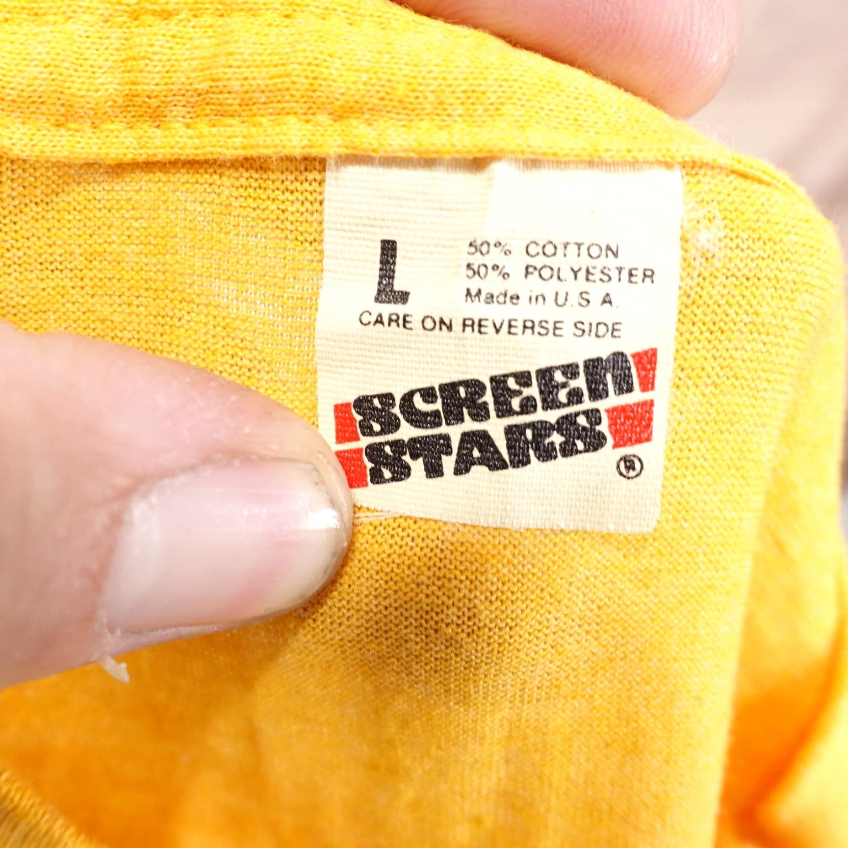 Vintage Vintage 1980s Screen Stars Mighty Mud Mania USA Single Stitch T-Shirt Sz L Unisex Cotton Yellow Summer Retro Size US L / EU 52-54 / 3 - 6 Thumbnail
