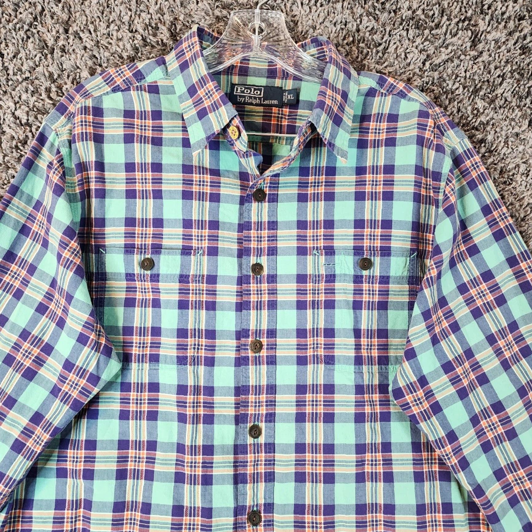 Polo Ralph Lauren Polo Ralph Lauren Plaid Long Sleeve Button Up Shirt Adult XL Green Mens Size US XL / EU 56 / 4 - 3 Thumbnail