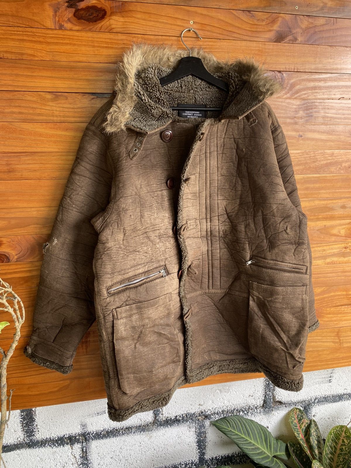 Japanese Brand Houston Type B-7 Shearling Faux Sheepskin Parka Fur Hood Size US M / EU 48-50 / 2 - 5 Thumbnail
