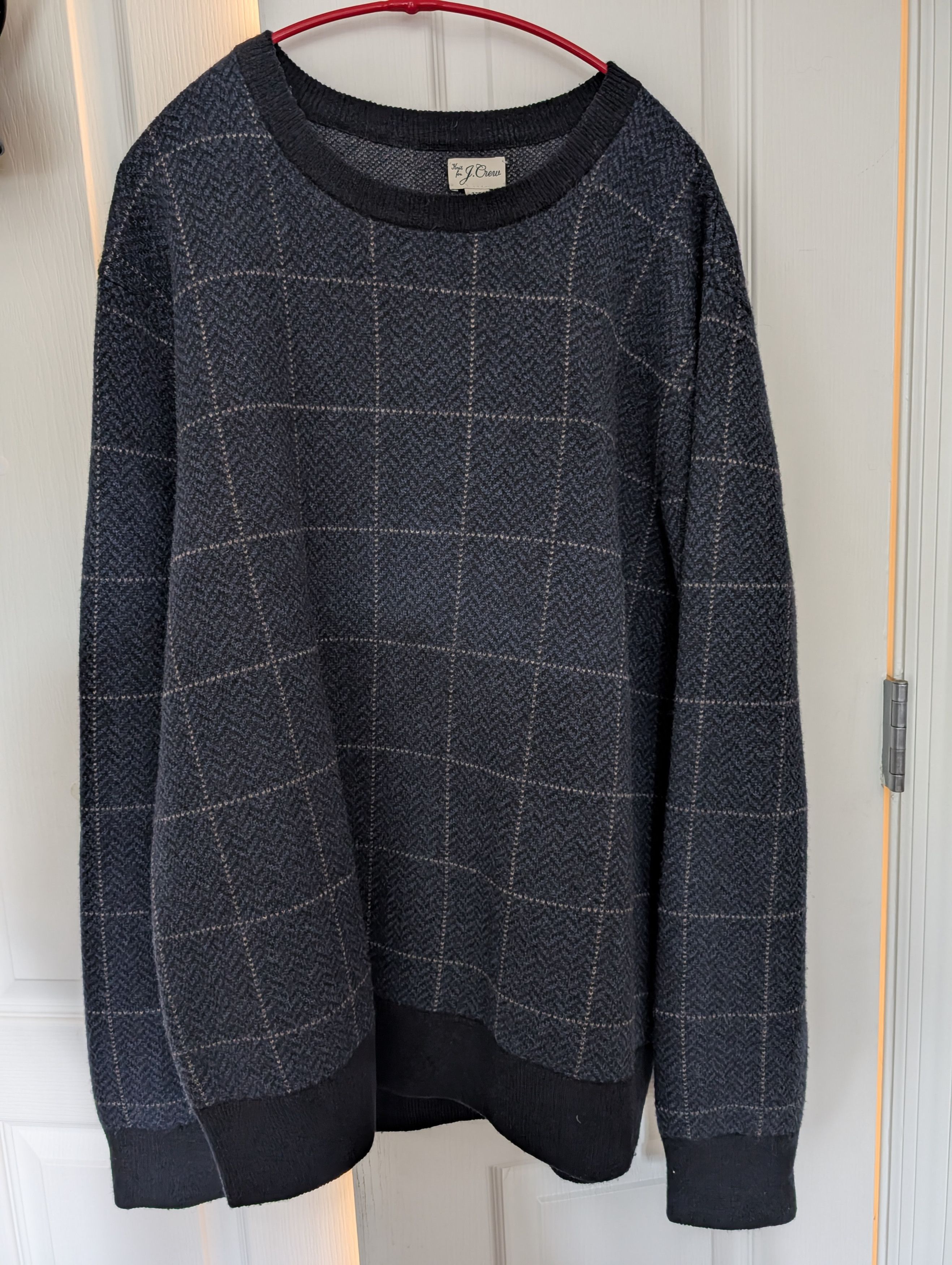 J.Crew JCrew Windowpane Merino Wool Sweater Size US XL / EU 56 / 4 - 2 Thumbnail