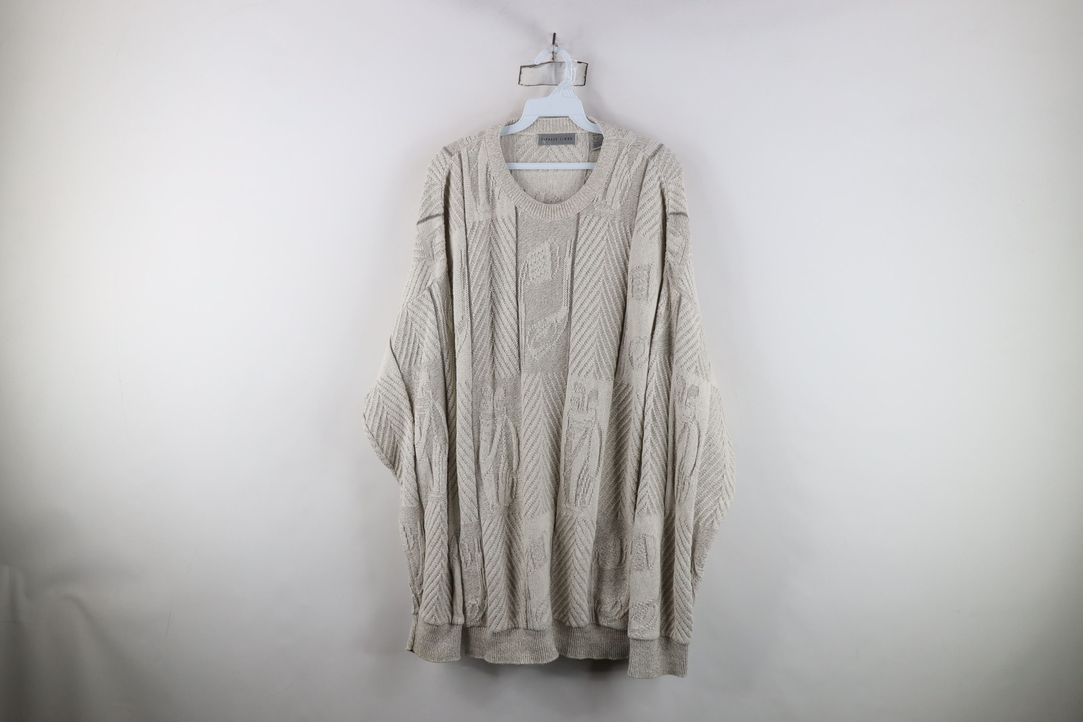 Vintage Vintage 90s Streetwear All Over Print Knit Sweater Gray USA Size US XXL / EU 58 / 5 - 1 Thumbnail