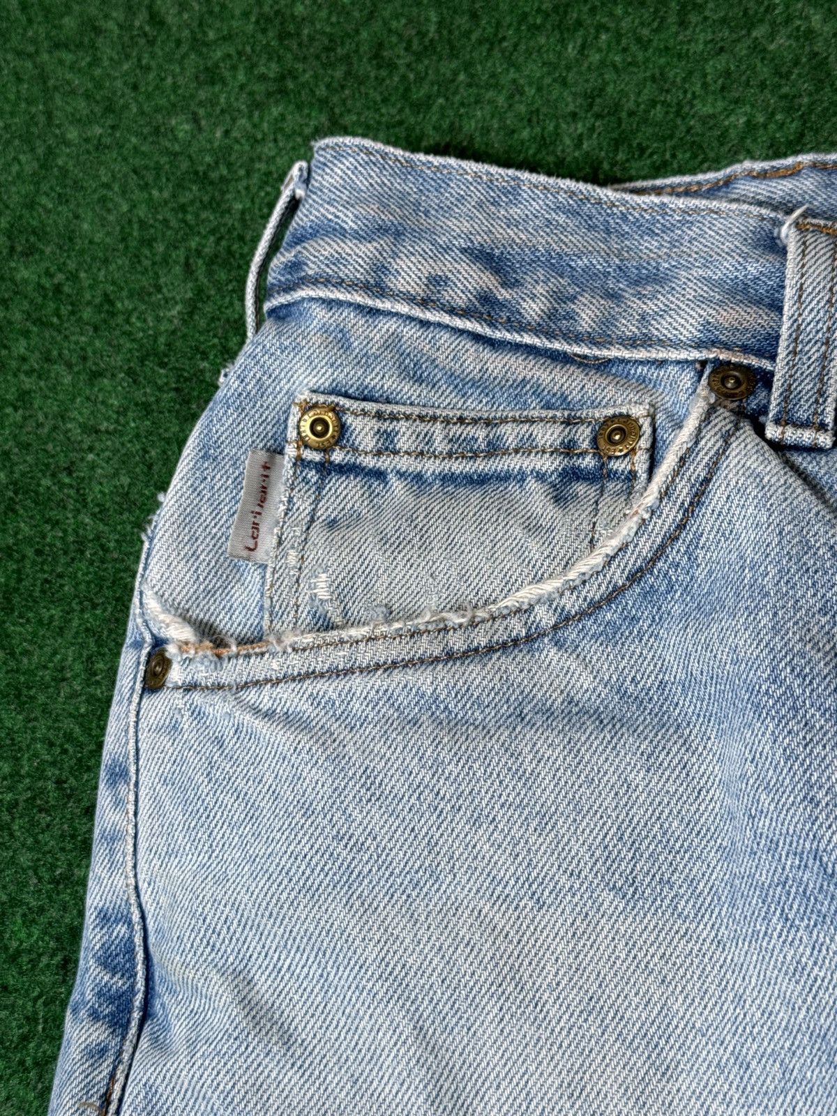 Carhartt Vintage 90s Y2K Carhartt Light Wash Regular Fit Denim Jeans Size US 34 / EU 50 - 11 Thumbnail