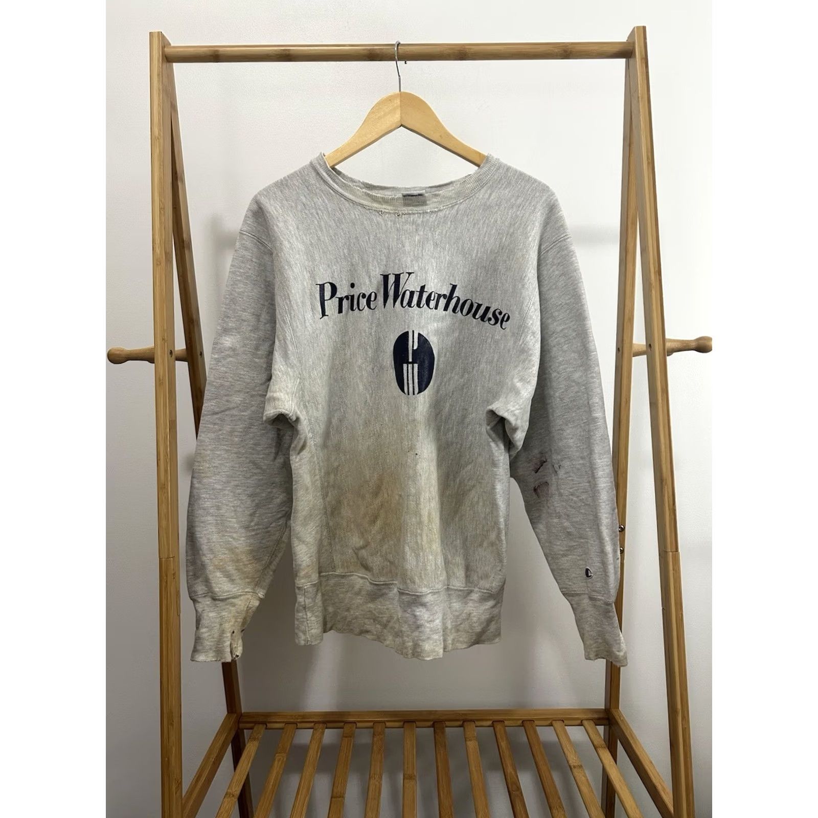 Champion VINTAGE Champion Sweatshirt L Gray Reverse Weave Price Waterhouse Tax Mens Size US XL / EU 56 / 4 - 2 Thumbnail