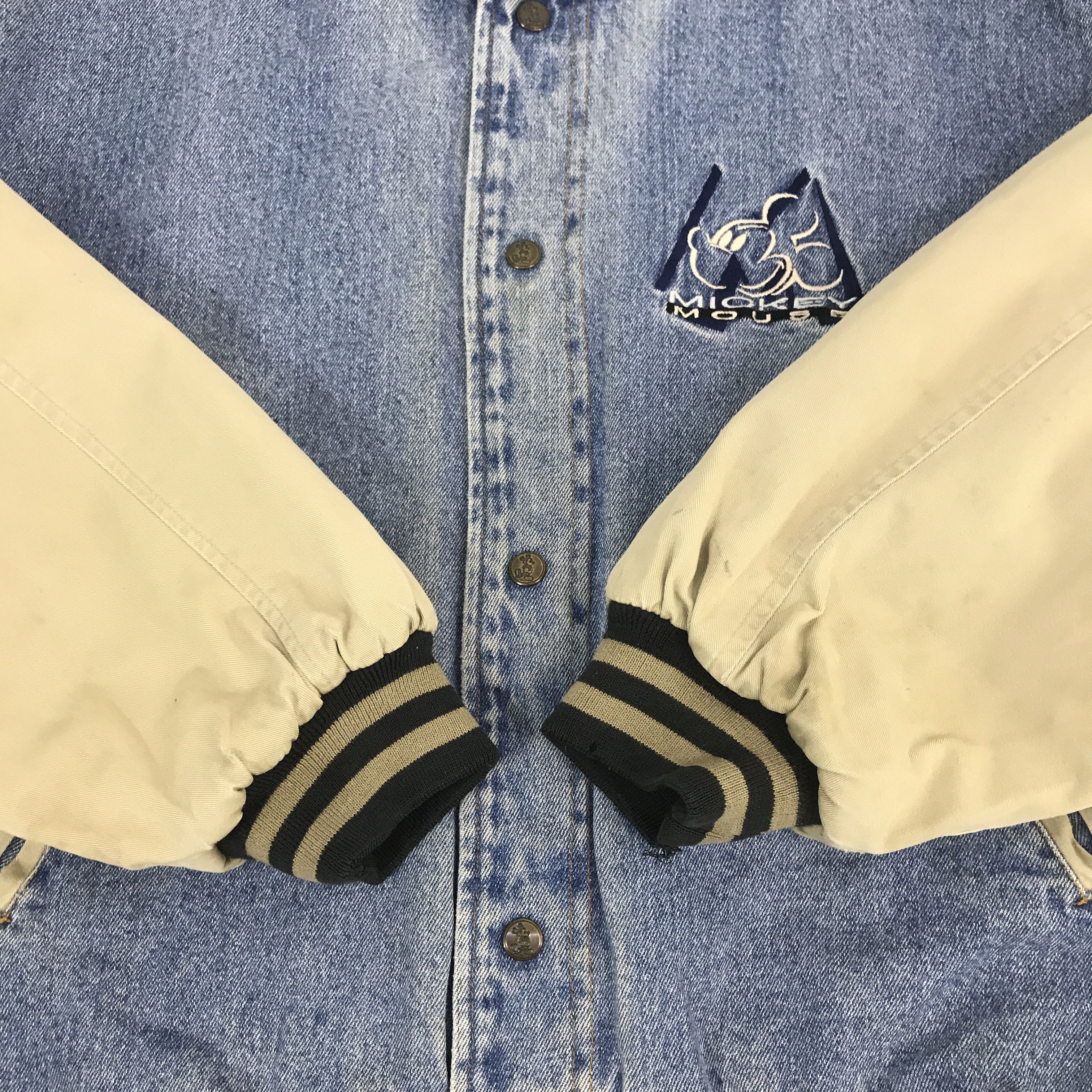 Japanese Brand × Mickey Inc × Vintage Mickey Mouse varsity design cotton snap Button up Jacket Size US L / EU 52-54 / 3 - 7 Thumbnail