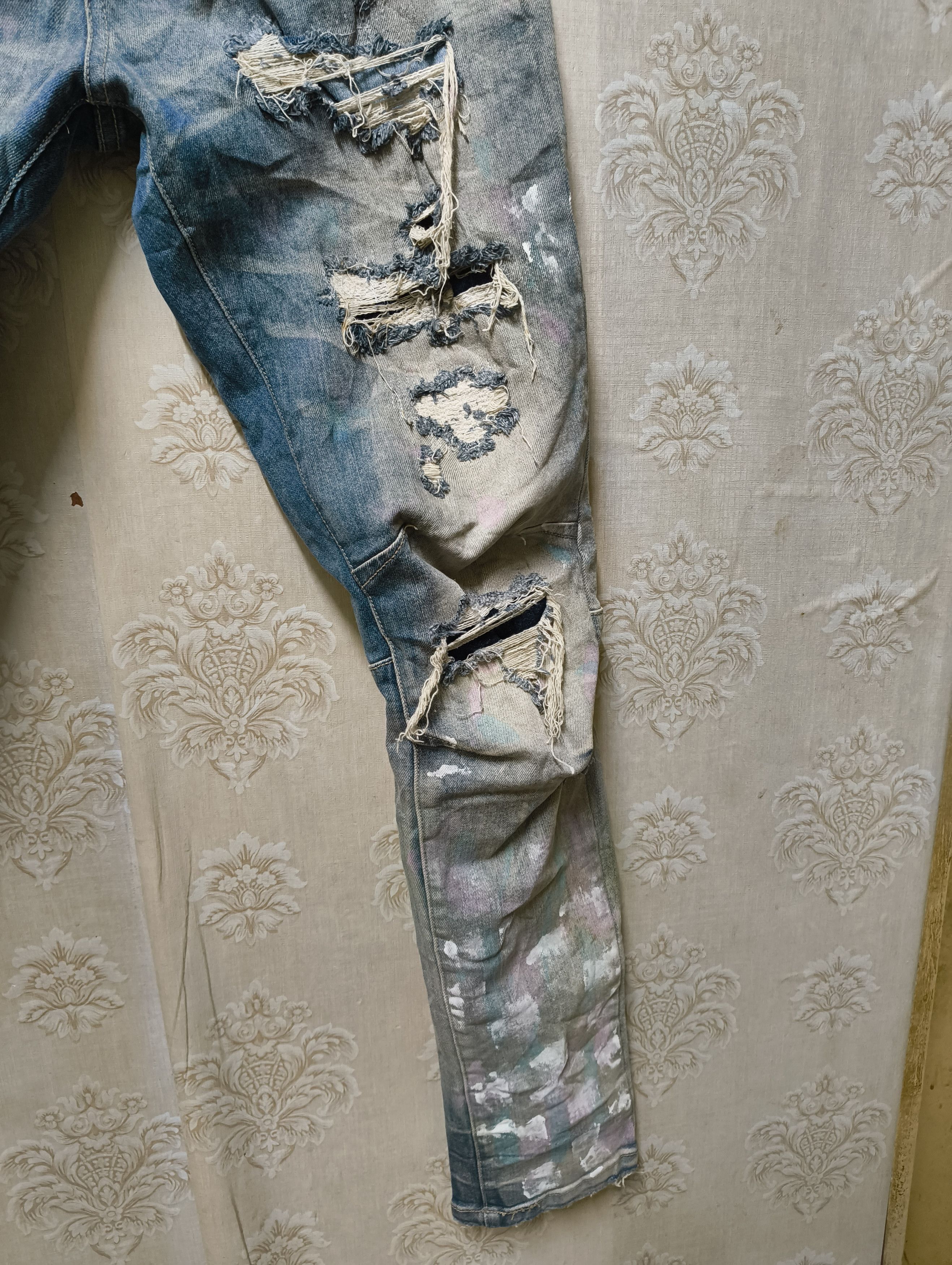Japanese Brand klaud 9 Jeans distressed avant garde Skinny Size US 33 - 7 Thumbnail
