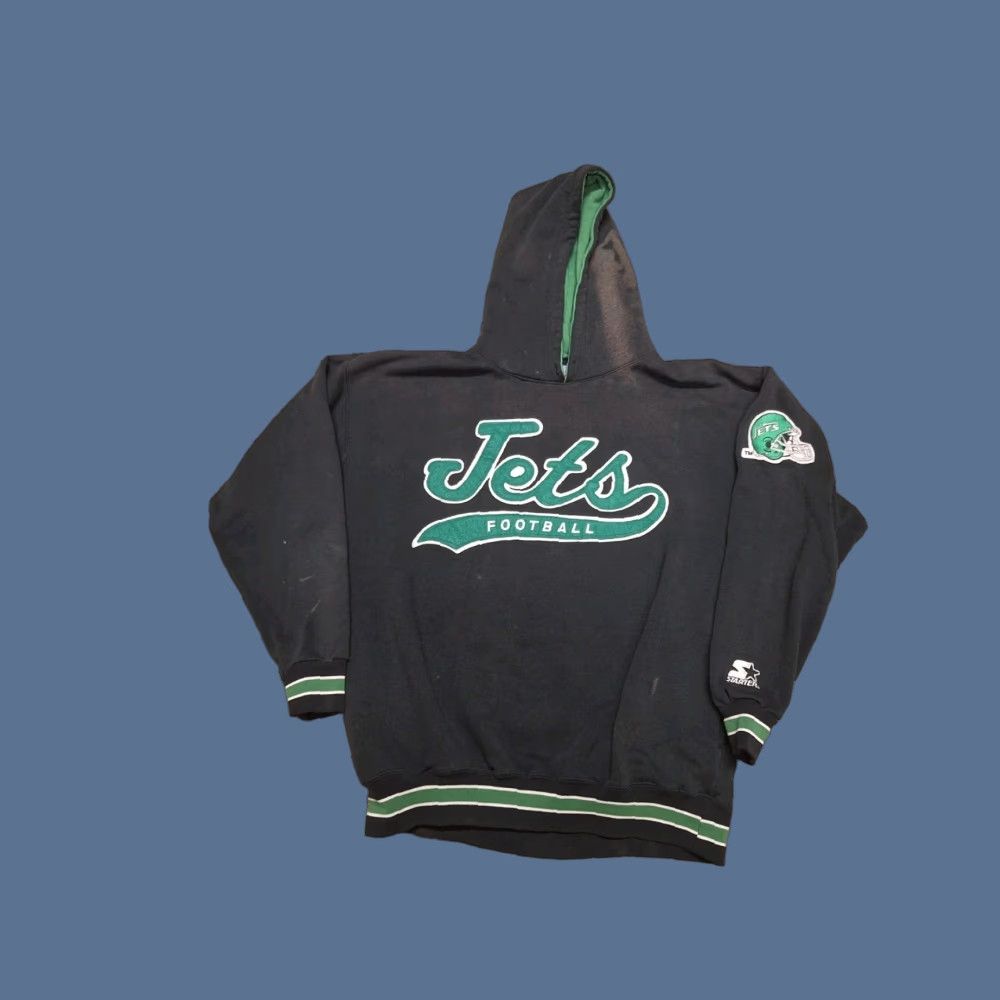 Starter VINTAGE Starter New York Jets Hoodie XL Mens Black Regular Size US XL / EU 56 / 4 - 1 Thumbnail
