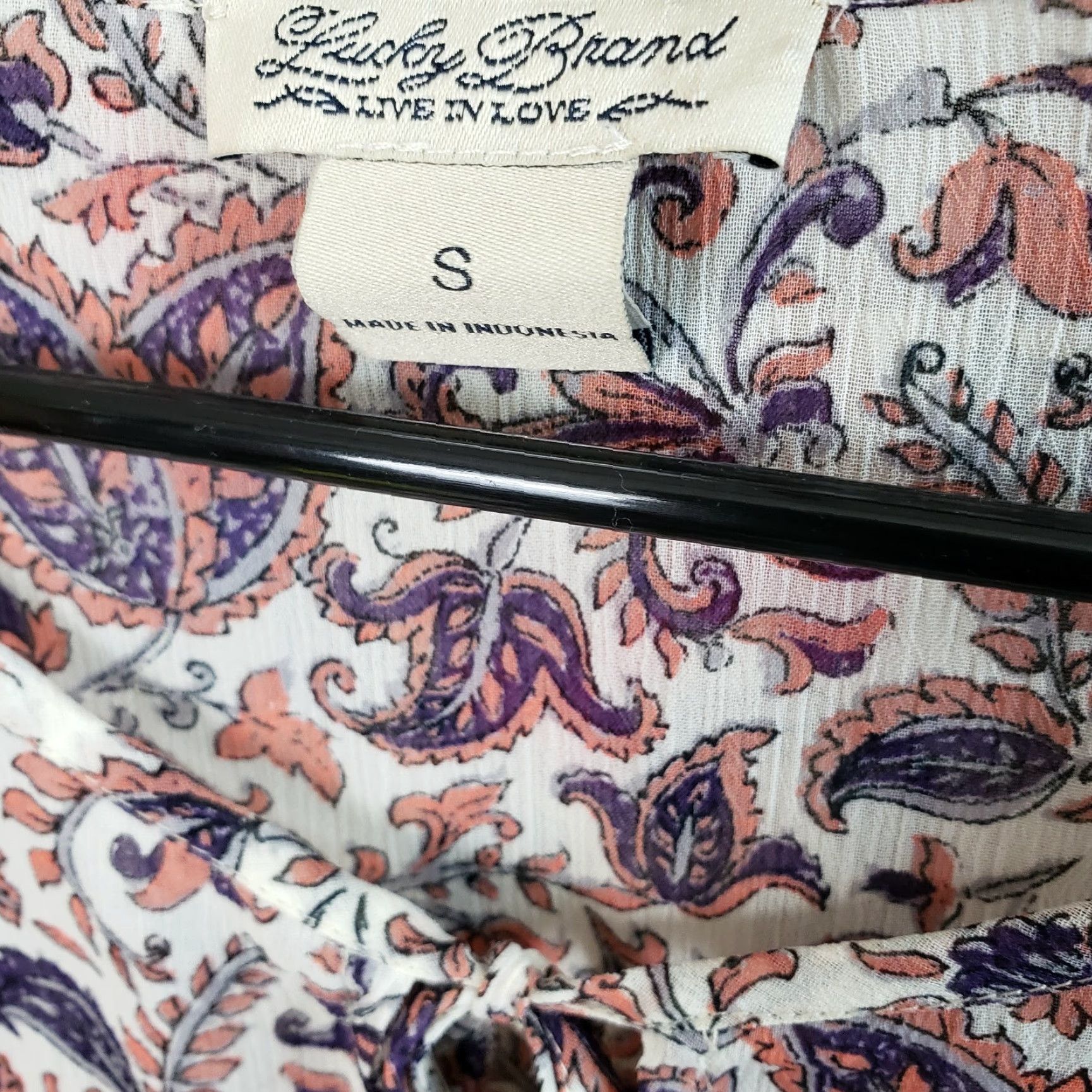 Lucky Brand Lucky Brand Blouse Women Small Pink Floral Sheer Elastic Waist Shirt Women's Small Pink Floral Sheer Elastic Waist Lucky Brand Blouse Size S / US 4 / IT 40 - 5 Thumbnail