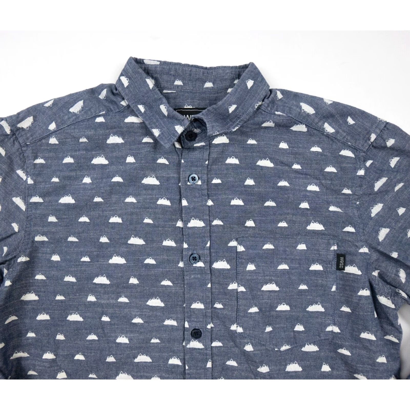 WeSC WeSC Shirt Mens Medium Blue Long Sleeve Button-Down Slim Fit Cotton Preppy Size US M / EU 48-50 / 2 - 2 Thumbnail