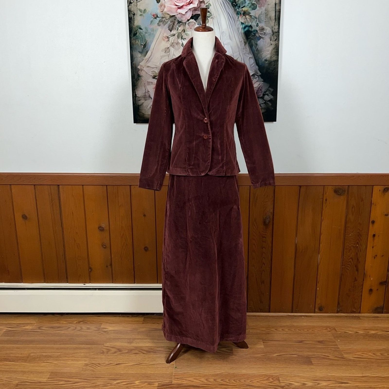Vintage Fabulous Vintage 1970s Sears JR Bazaar Velvet Maxi Set! Size M / US 6-8 / IT 42-44 - 2 Thumbnail