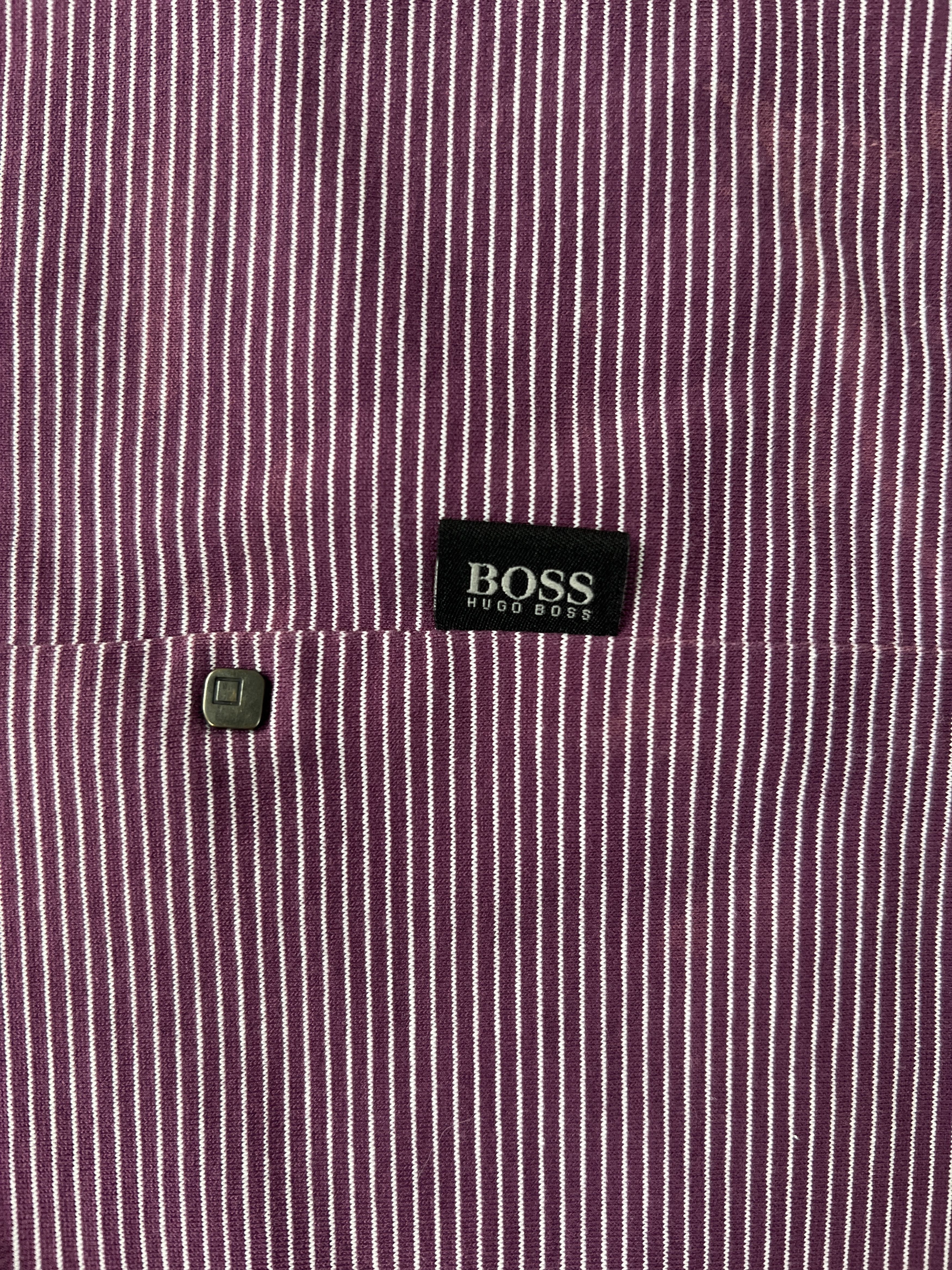 Hugo Boss Hugo Boss Purple Micro-Striped Polo Shirt – Size L Size US L / EU 52-54 / 3 - 8 Thumbnail