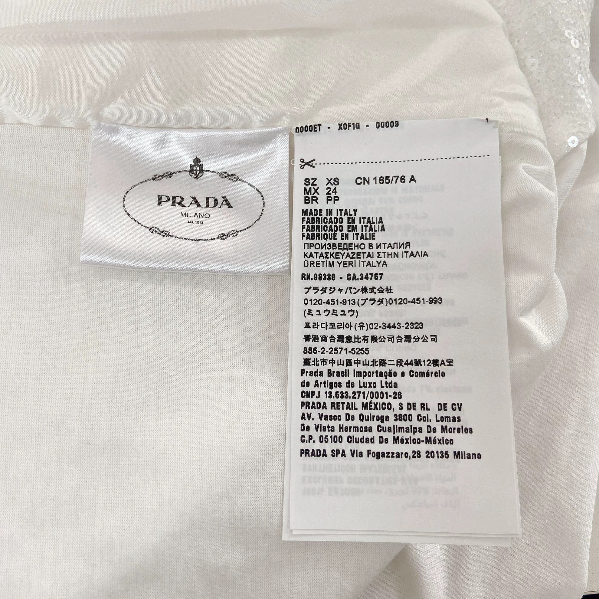 Prada Prada white sequined T-shirt XS Size XS / US 0-2 / IT 36-38 - 7 Thumbnail