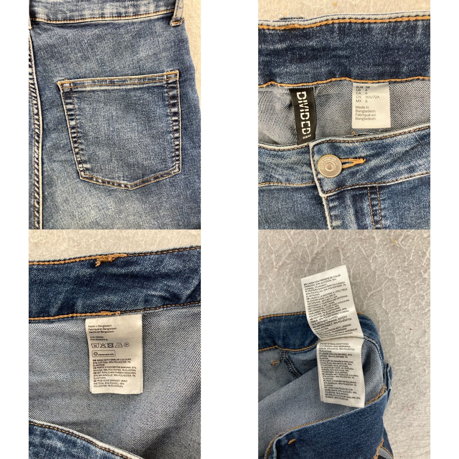 Vintage Divided Women's Blue Denim High Waist Jean Shorts Size 6 Distressed Casual 90s Size 28" / US 6 / IT 42 - 8 Thumbnail