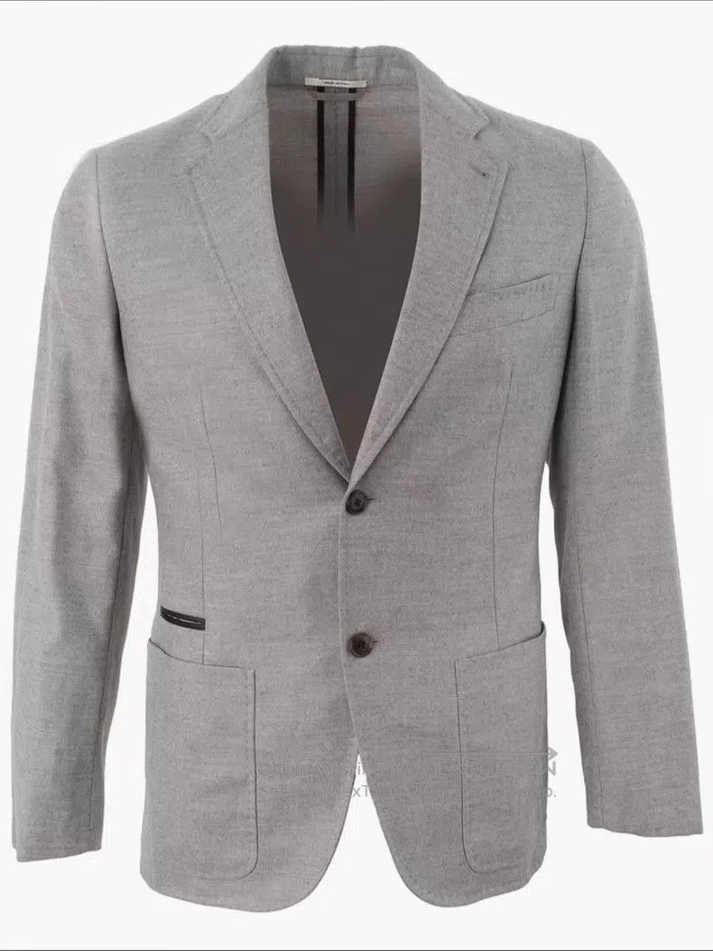 Hermes Hermes Light Gray Cashmere Suit Jacket Size 46R - 1 Thumbnail