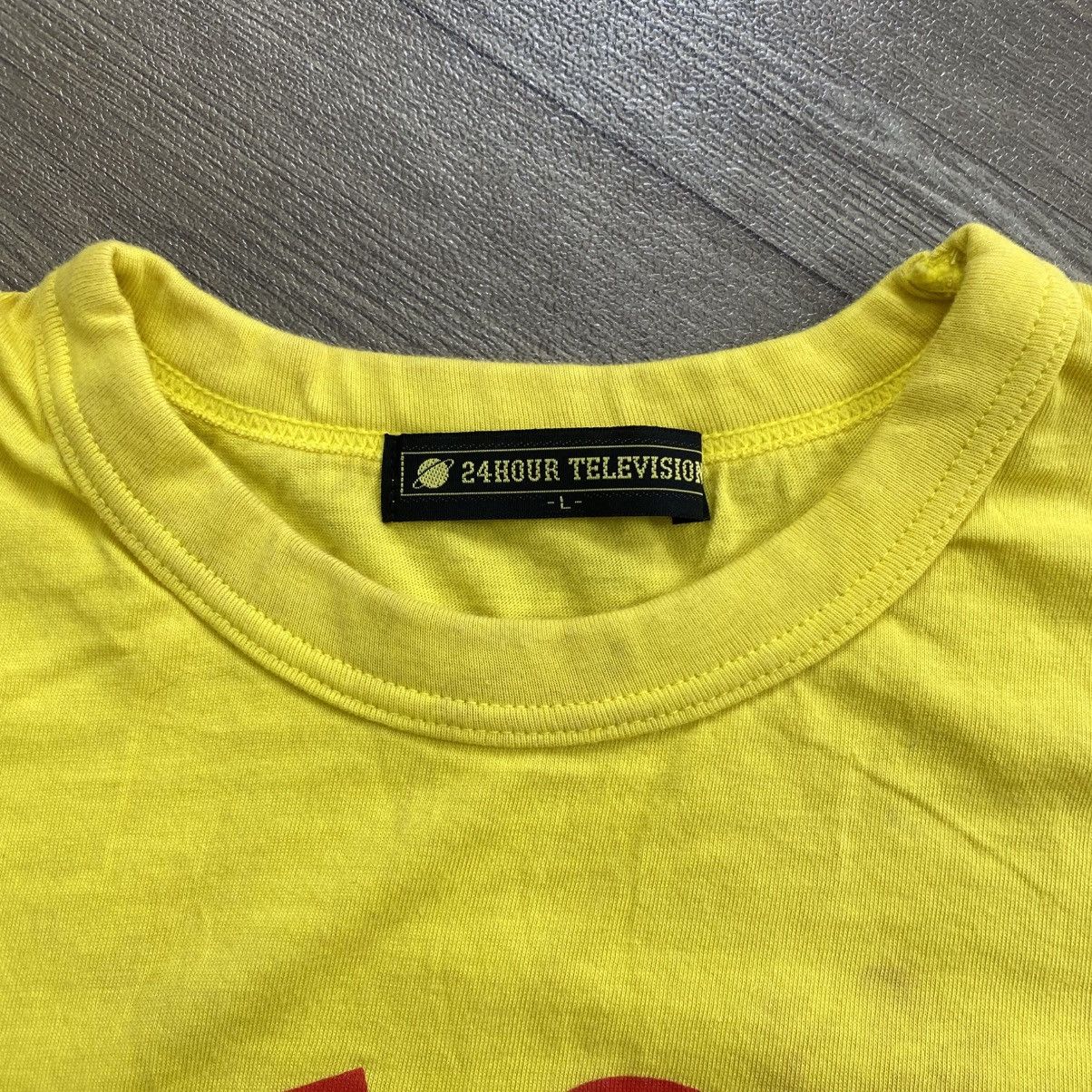 Bape Vintage Bape x 24 Hour Television Iconic Logo Yellow Tee Size US L / EU 52-54 / 3 - 5 Thumbnail