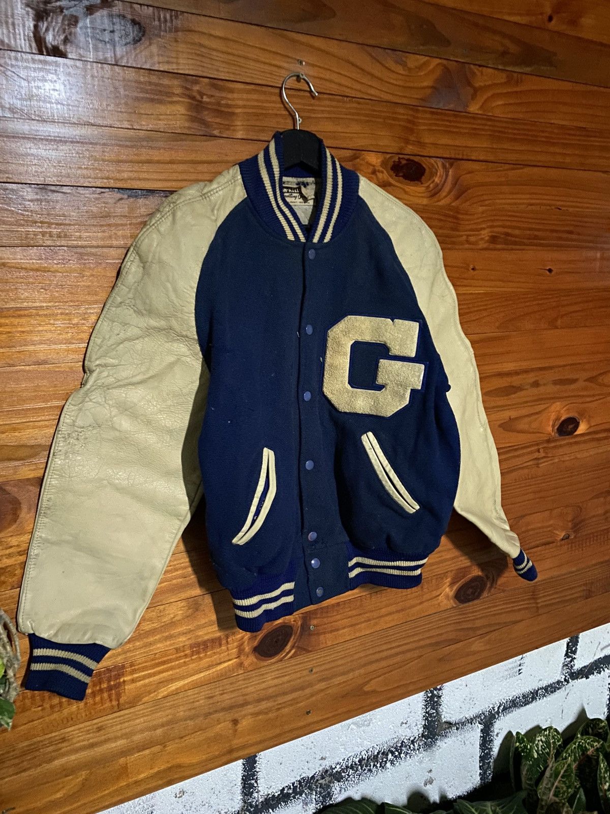 Vintage Vintage 1940s–1950s Bush–Keller Varsity Jacket Navy Wool Size US S / EU 44-46 / 1 - 5 Thumbnail