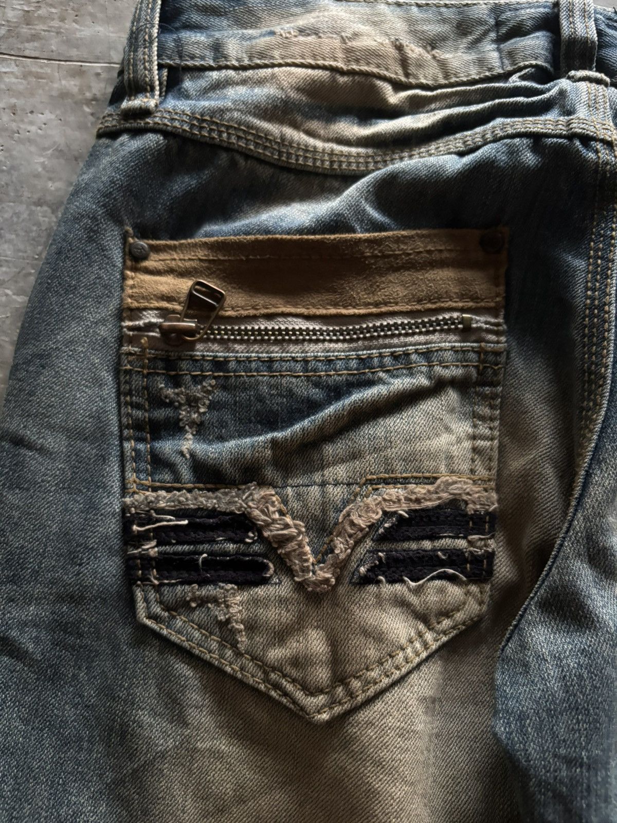 If Six Was Nine LOLITA JAPANESE JEANS MUD WASH MUDMAX DISTRESSED RUSTY PUNK Size US 30 / EU 46 - 16 Thumbnail