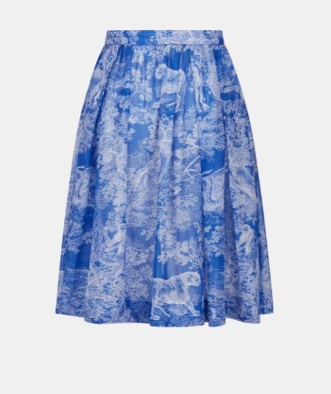 Dior o1w1db10924 Flared Skirt in Blue Size 26" / US 2 / IT 38 - 2 Thumbnail