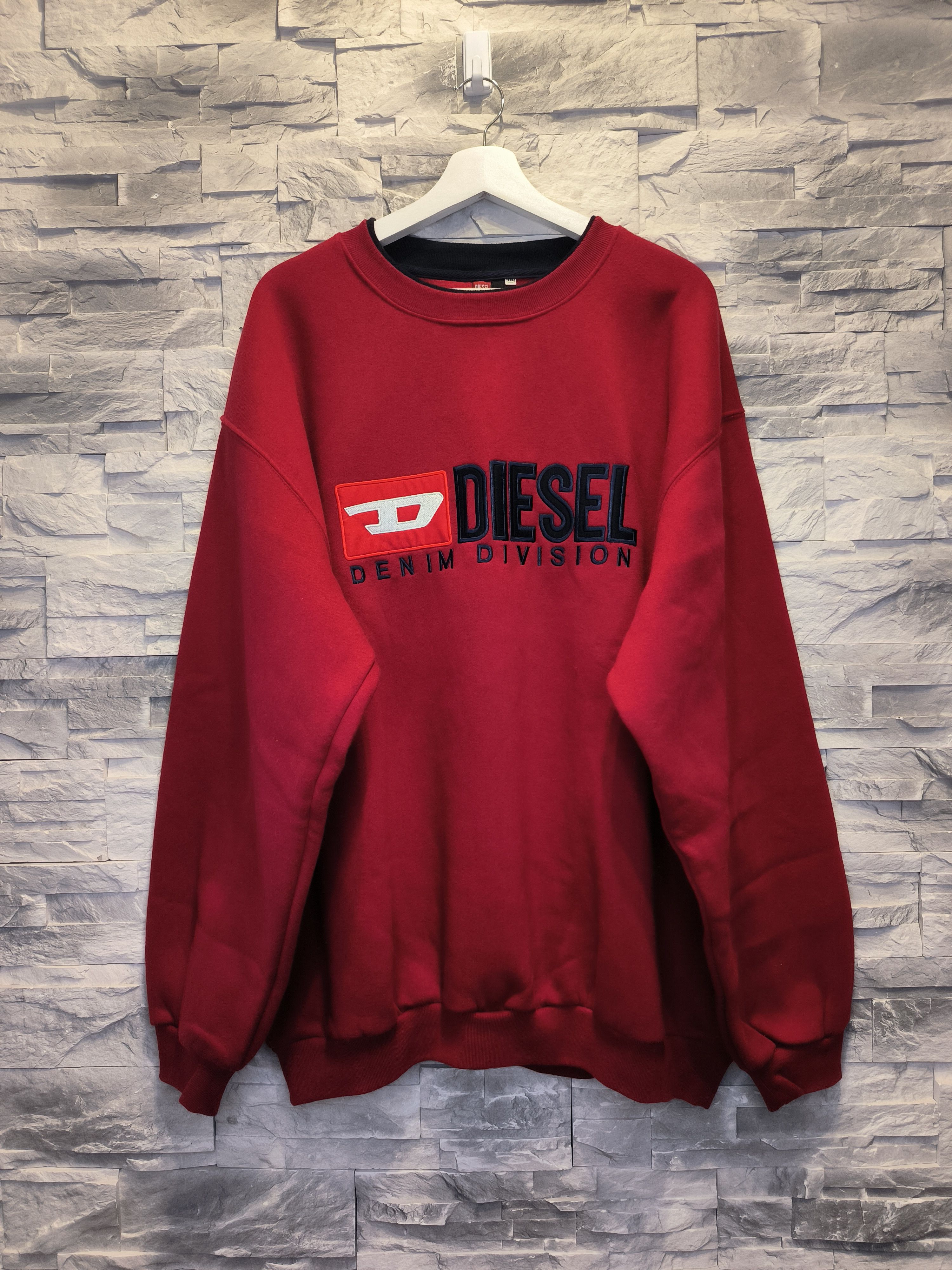 Diesel × Vintage Vintage 90s Diesel Spellout Crewneck Denim Division Size US XXL / EU 58 / 5 - 1 Thumbnail