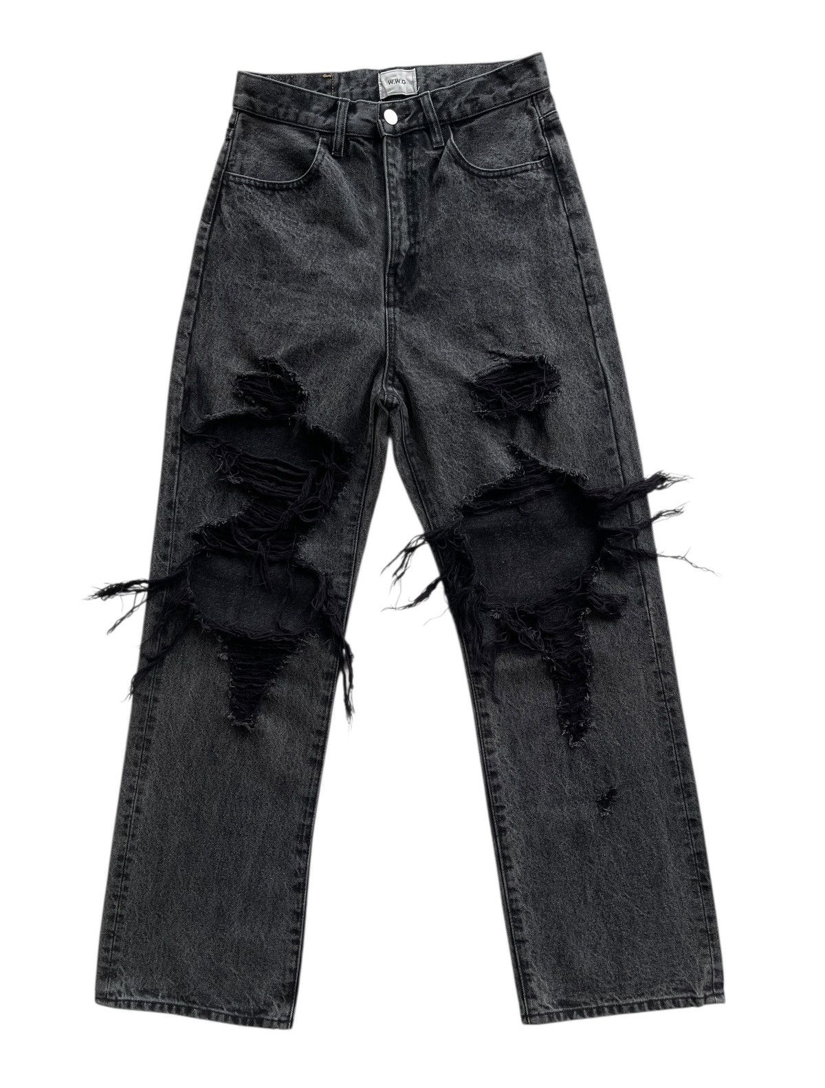 Japanese Brand Vintage W.W.G Ripped Distressed High Waist Denim Size 27" / US 4 / IT 40 - 1 Thumbnail