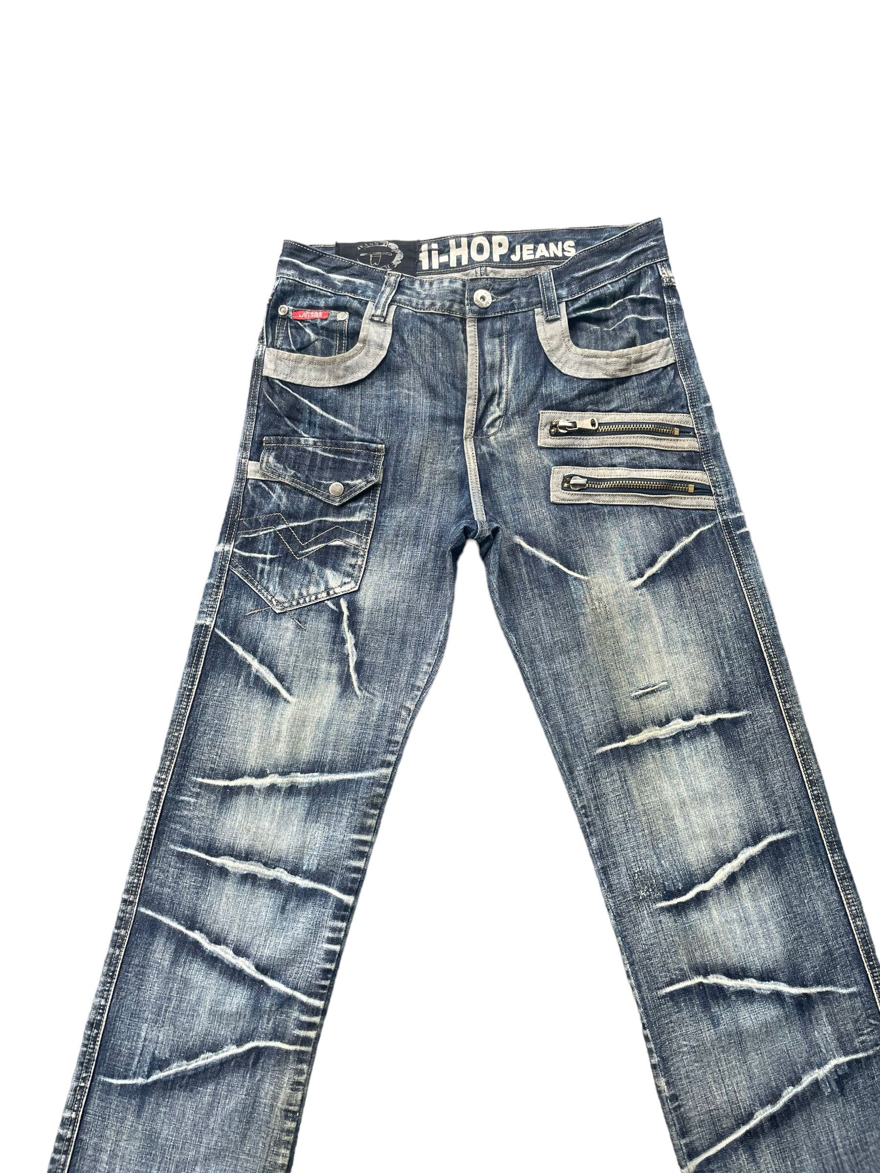 Japanese Brand Hi-Hop Custom Distresed Denim Size US 34 / EU 50 - 2 Thumbnail