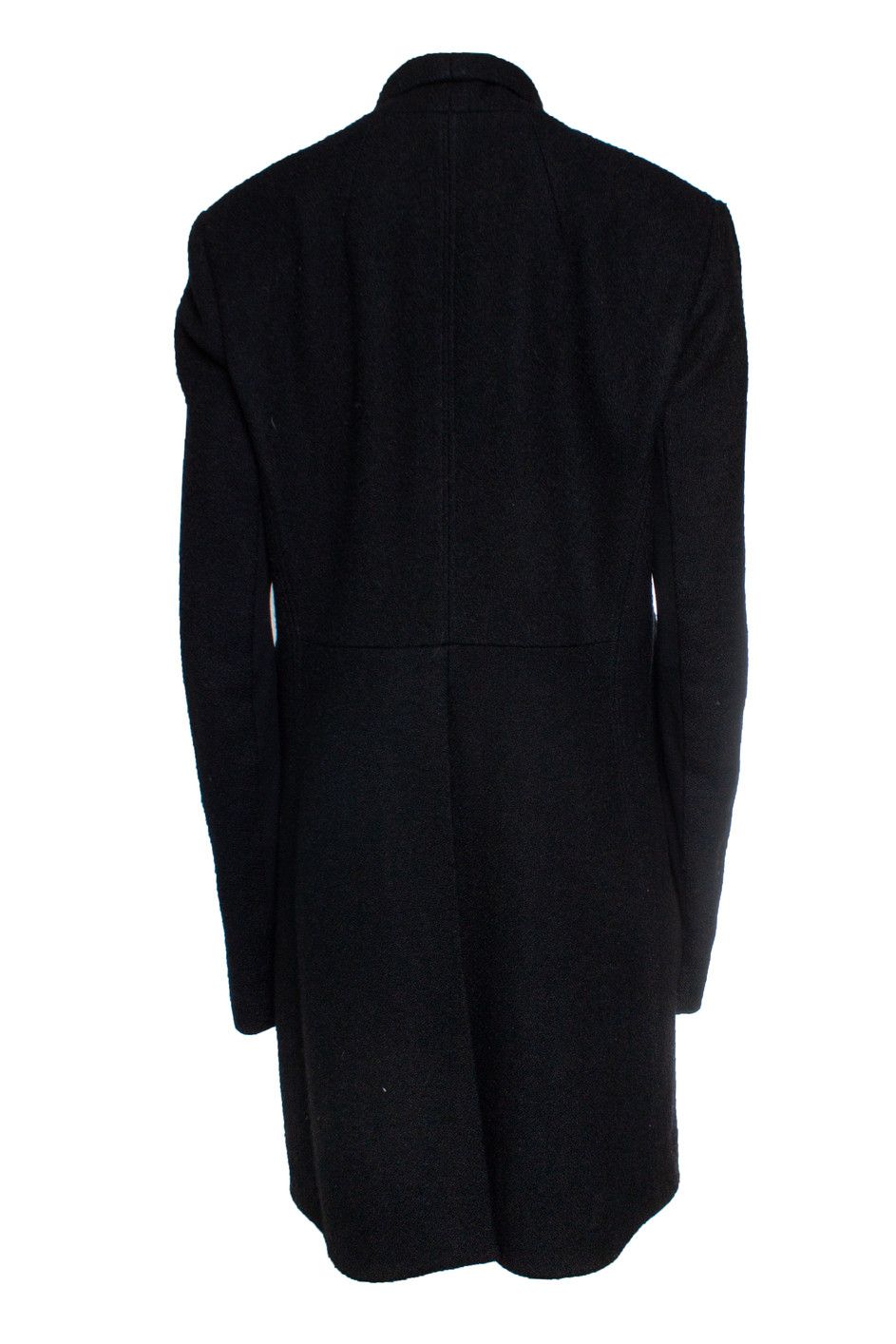 Rick Owens Rick Owens, Black wool minimalist overcoat Size XL / US 12-14 / IT 48-50 - 4 Thumbnail