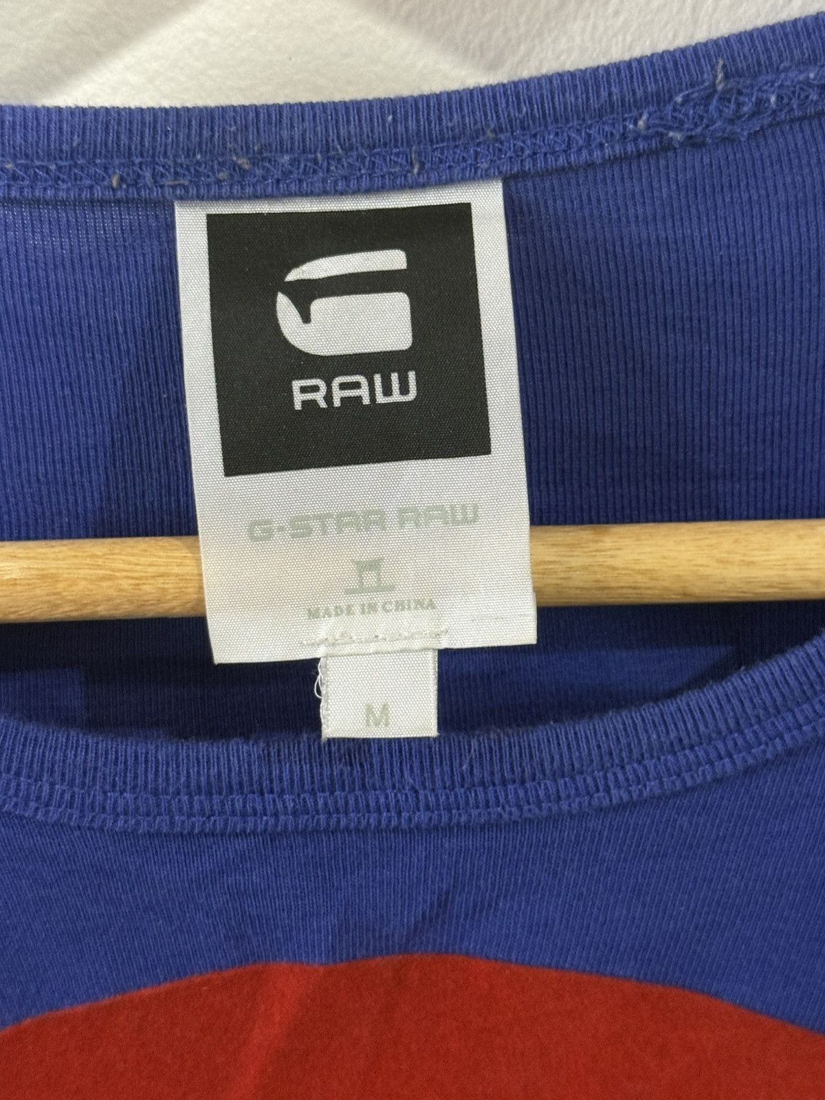 G-Star G-STAR RAW Shirt Blue and Red Tee Size US M / EU 48-50 / 2 - 5 Thumbnail