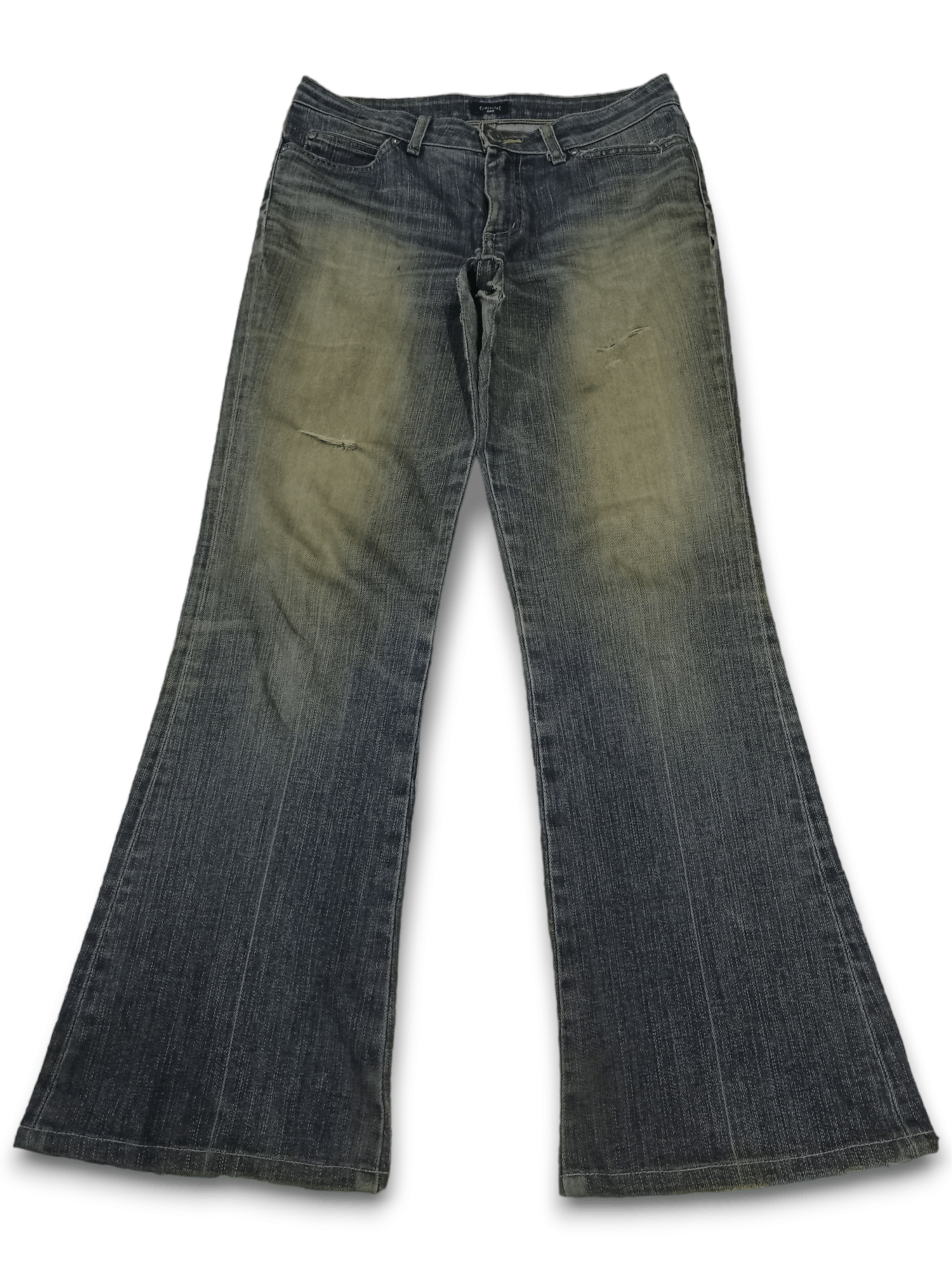 Edwin × Japanese Brand Vintage Japanese Edwin Mud Wash Ripped Style Flare Jeans Size US 29 - 1 Thumbnail