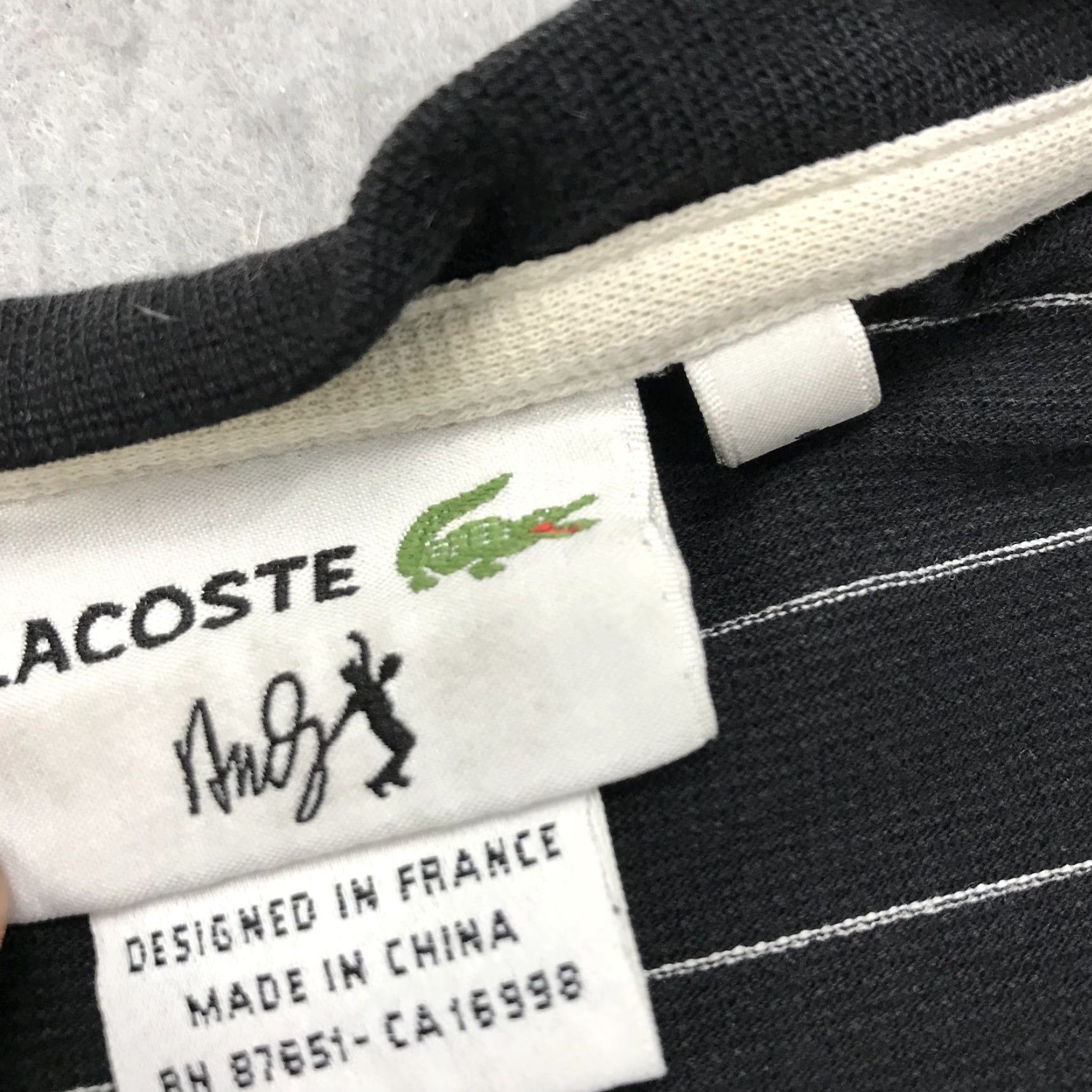Lacoste Lacoste Shirt Mens 2XL Black Striped Cotton RARE Andy Roddick Tee Sports Vintage Crew Neck Short Sleeve Logo Tee Mens 2XL Size US XXL / EU 58 / 5 - 5 Thumbnail
