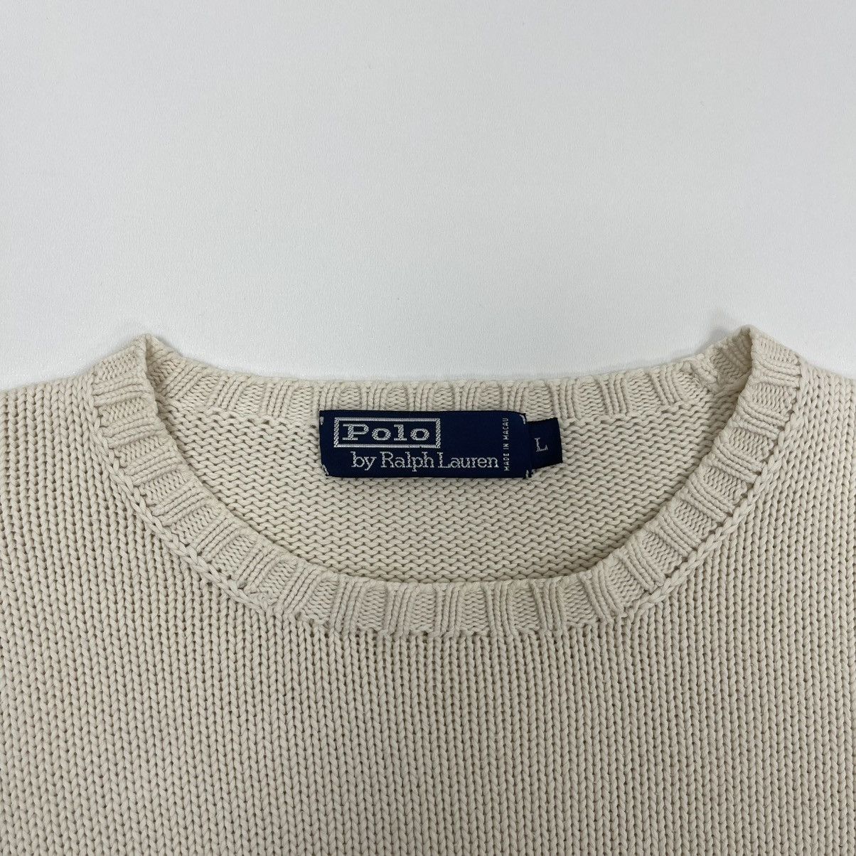 Polo Ralph Lauren Polo by Ralph Lauren Cotton Knit Vintage Sweater White Size US L / EU 52-54 / 3 - 8 Thumbnail