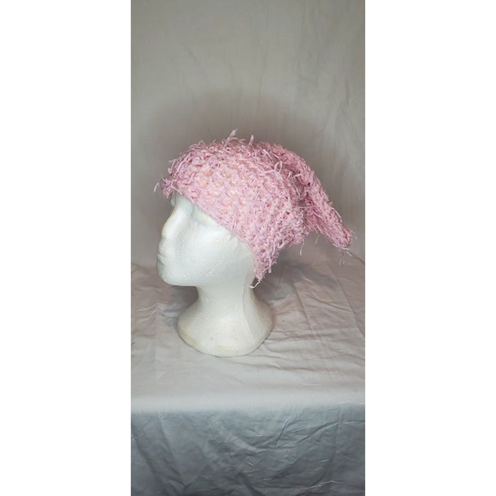Handmade Pink Handmade Knitted Winter Hat Size ONE SIZE - 2 Thumbnail
