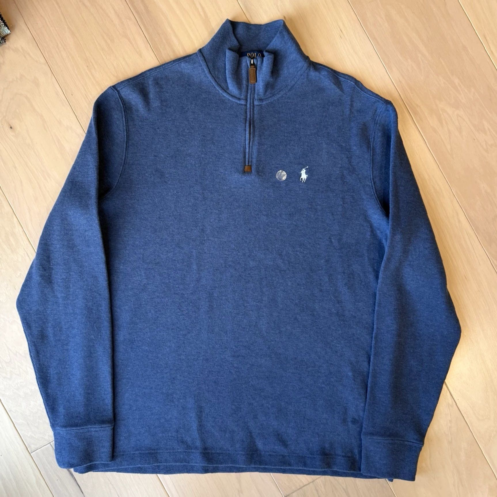 Polo Ralph Lauren Polo Ralph Lauren 1/4 Zip Sweater L Blue Cotton Pullover Minimalist New York Shirt Mens Size US L / EU 52-54 / 3 - 2 Thumbnail