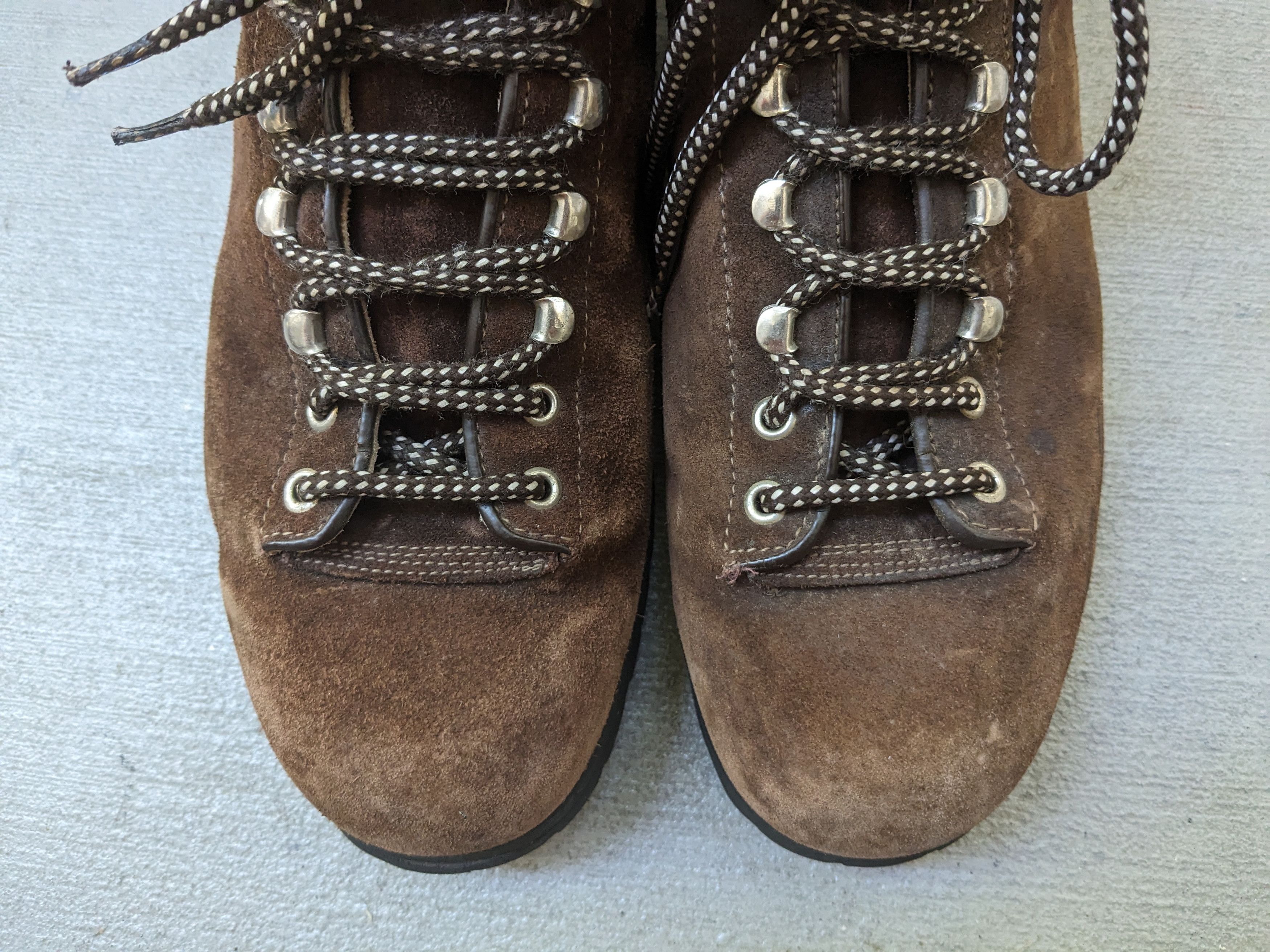 Genuine Leather × Vintage Vintage Fabiano Boots Brown Suede 13.5 Narrow Leather Lace Size US 13 / EU 46 - 5 Thumbnail